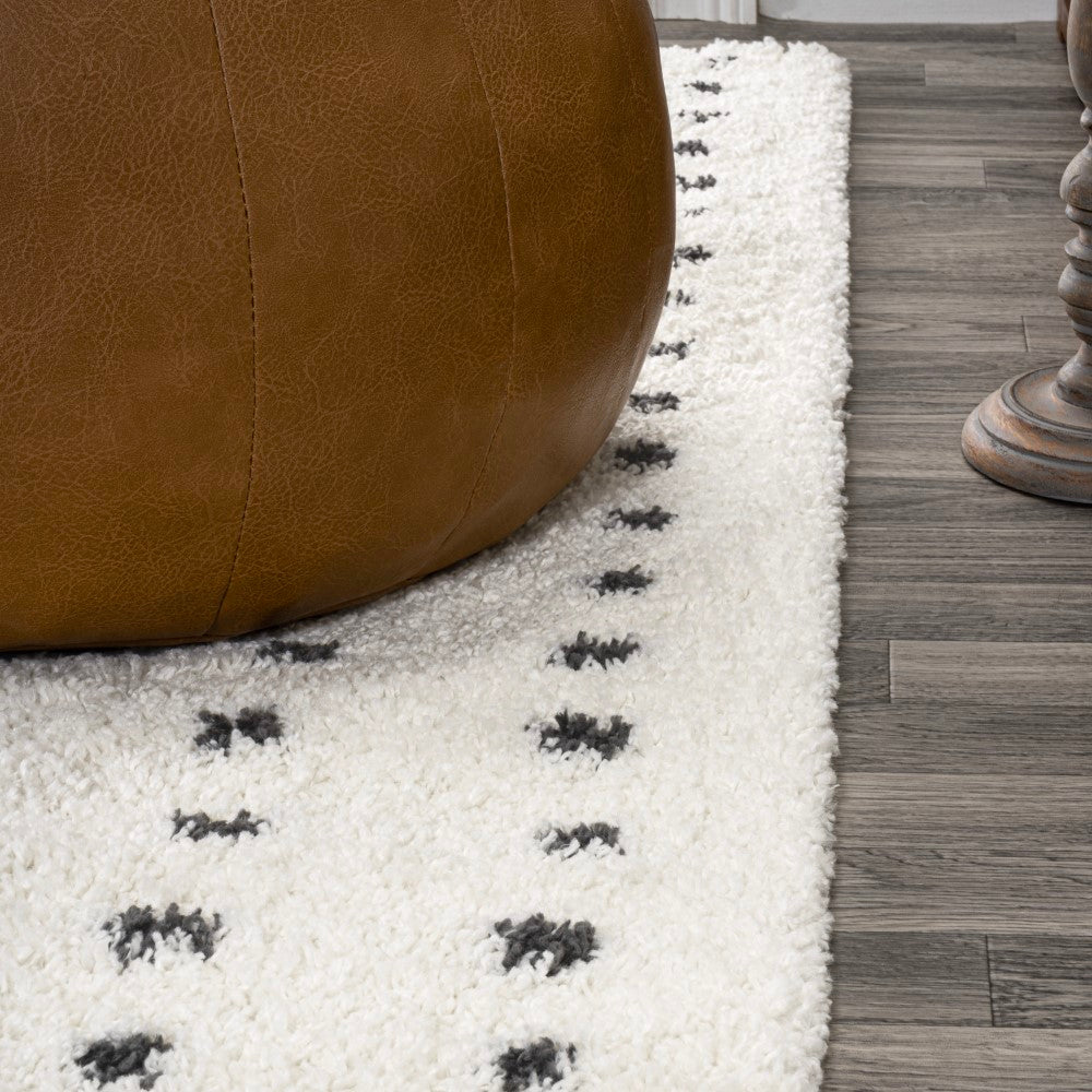 Pele Modern Geometric Dot Shag Area Rug - Soft Plush Living Room Carpet for Bedroom, Nursery & Home Decor