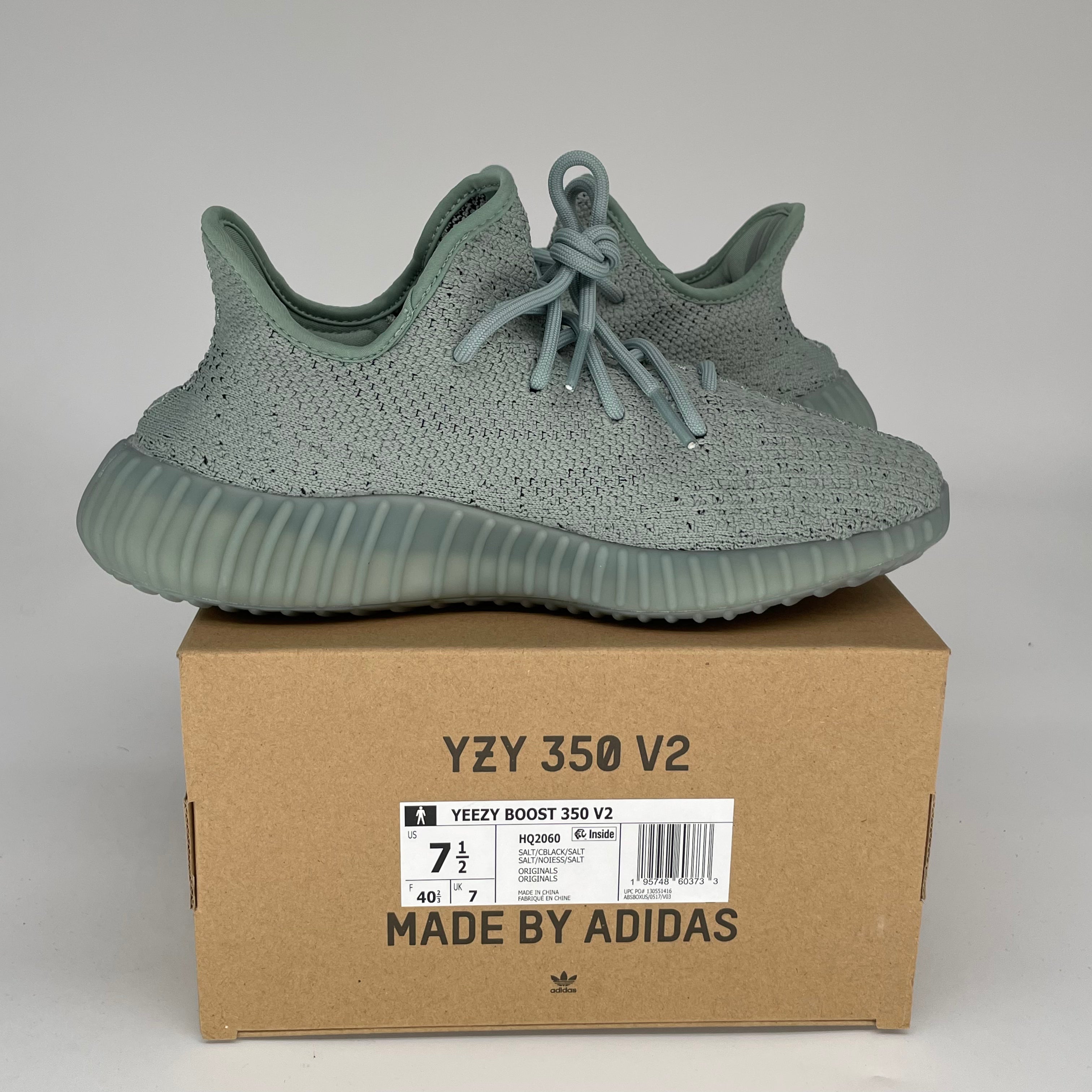 Adidas Yeezy Boost 350 V2 Salt Sneakers - Men's Size 7.5 (HQ2060) | Comfortable Running Shoes for Casual Wear & Gym Workouts
