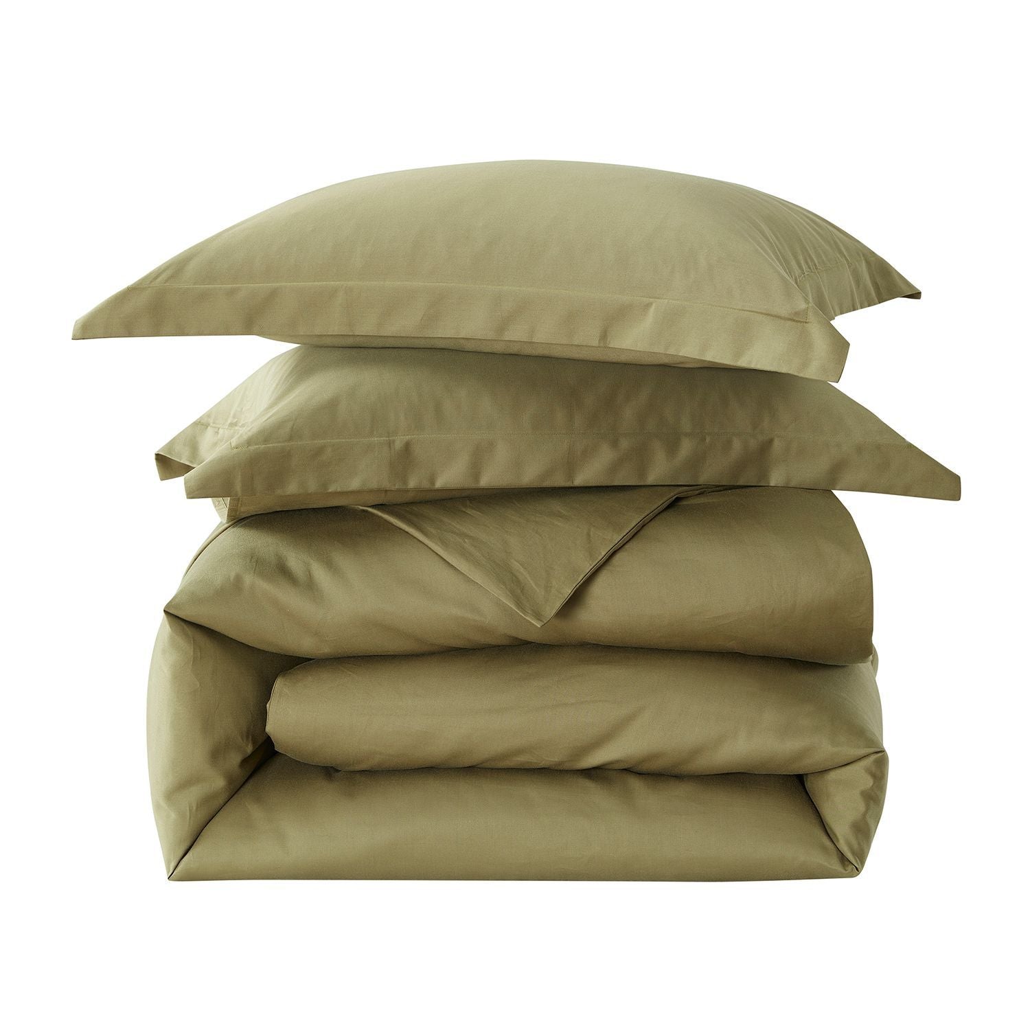 Luxury 600 Thread Count Duvet Cover Set - Olive Green King/Queen Size Bedding - Soft & Breathable for All Seasons - Perfect for Master Bedroom, Guest Room & Hotel Decor