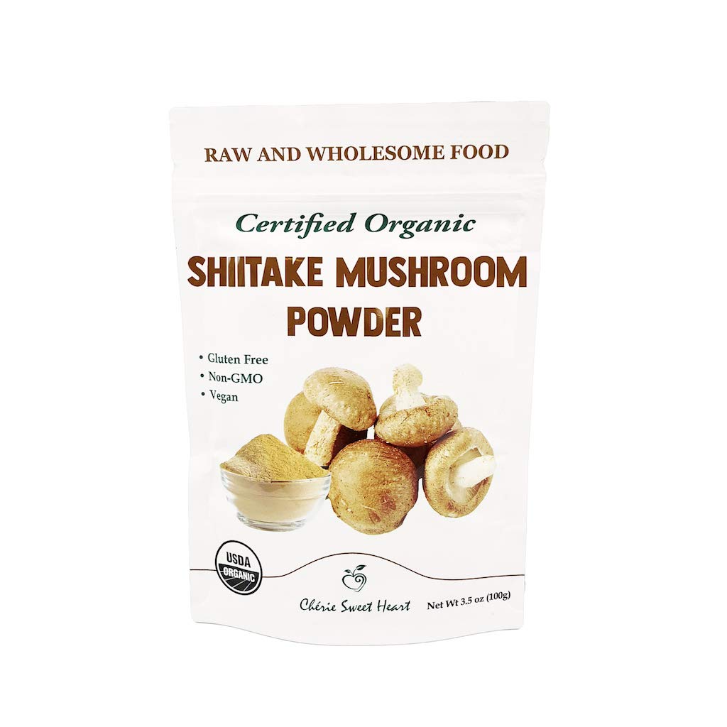 Organic Shiitake Mushroom Powder - 3.5oz (100g) | Premium Superfood for Smoothies, Soups & Cooking | Vegan, Gluten-Free, Non-GMO | Boost Immunity & Add Umami Flavor