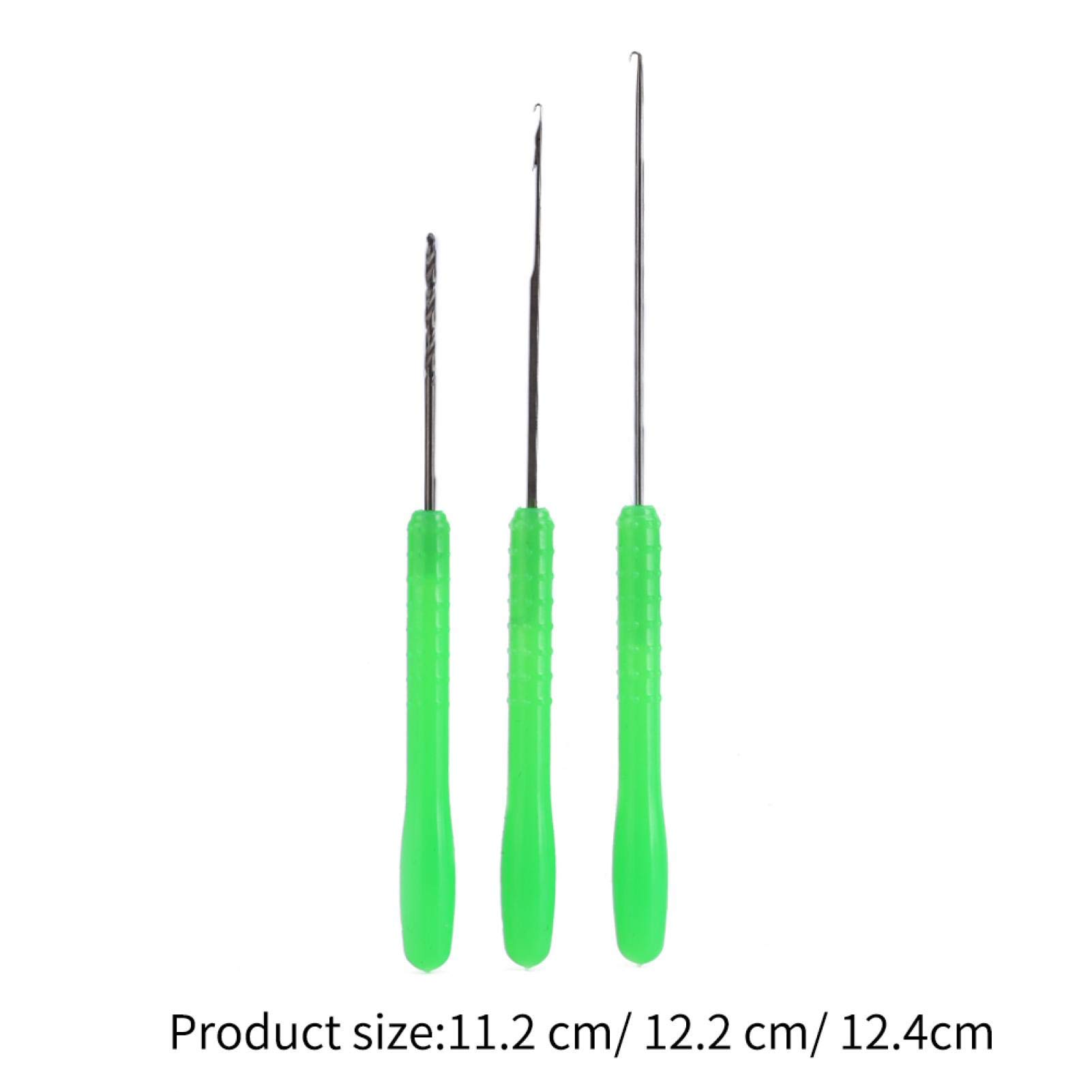 Alomejor 3Pcs/Set Premium Carp Fishing Hair Rigs Kit - 1 Hook Needle, 1 Stringer Needle, 1 Drill Needle | Handmade Boilie Rigs for Carp Angling | Perfect for Lake, River & Competition Fishing