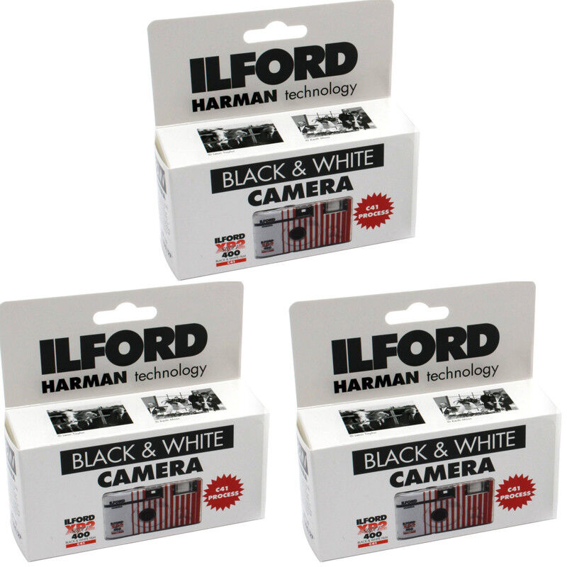 Ilford XP2 Super 35mm Single Use Camera - 27 Exposures, 3 Pack - Perfect for Travel, Parties & Everyday Photography