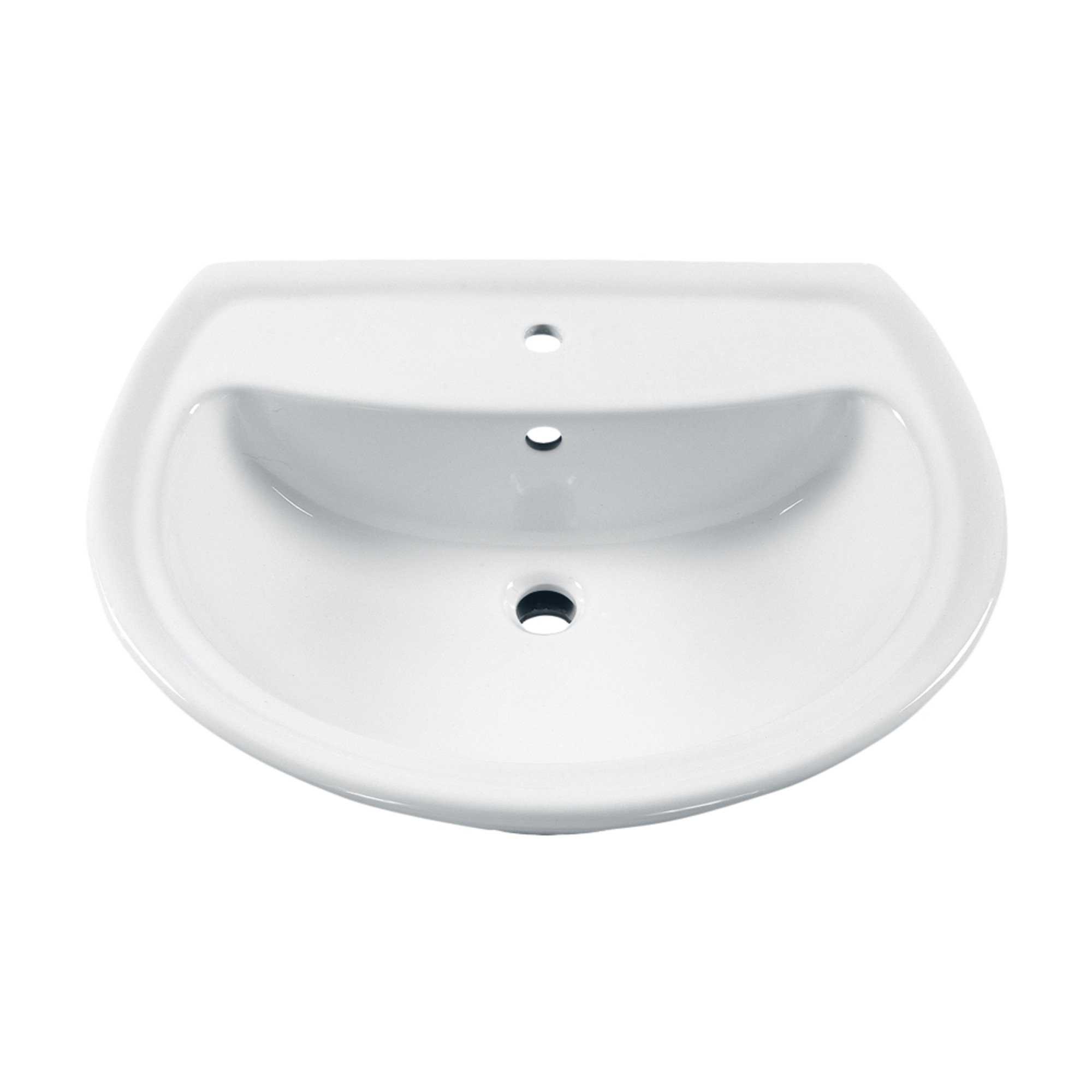 American Standard 0236001.020 White Cadet Pedestal Lavatory Top with Single Faucet Hole - Perfect for Bathroom Vanity Sink Replacement & Small Space Solutions
