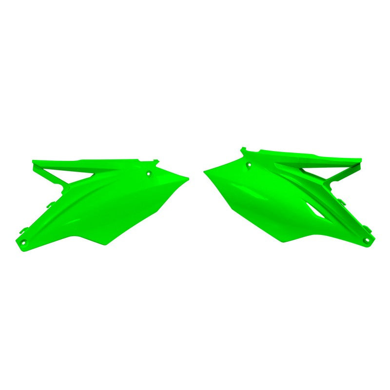 Rtech USA Side Panels for KX450F 2016-2017 Models - Fluorescent Green Replacement Parts | Motocross & Off-Road Bike Accessories