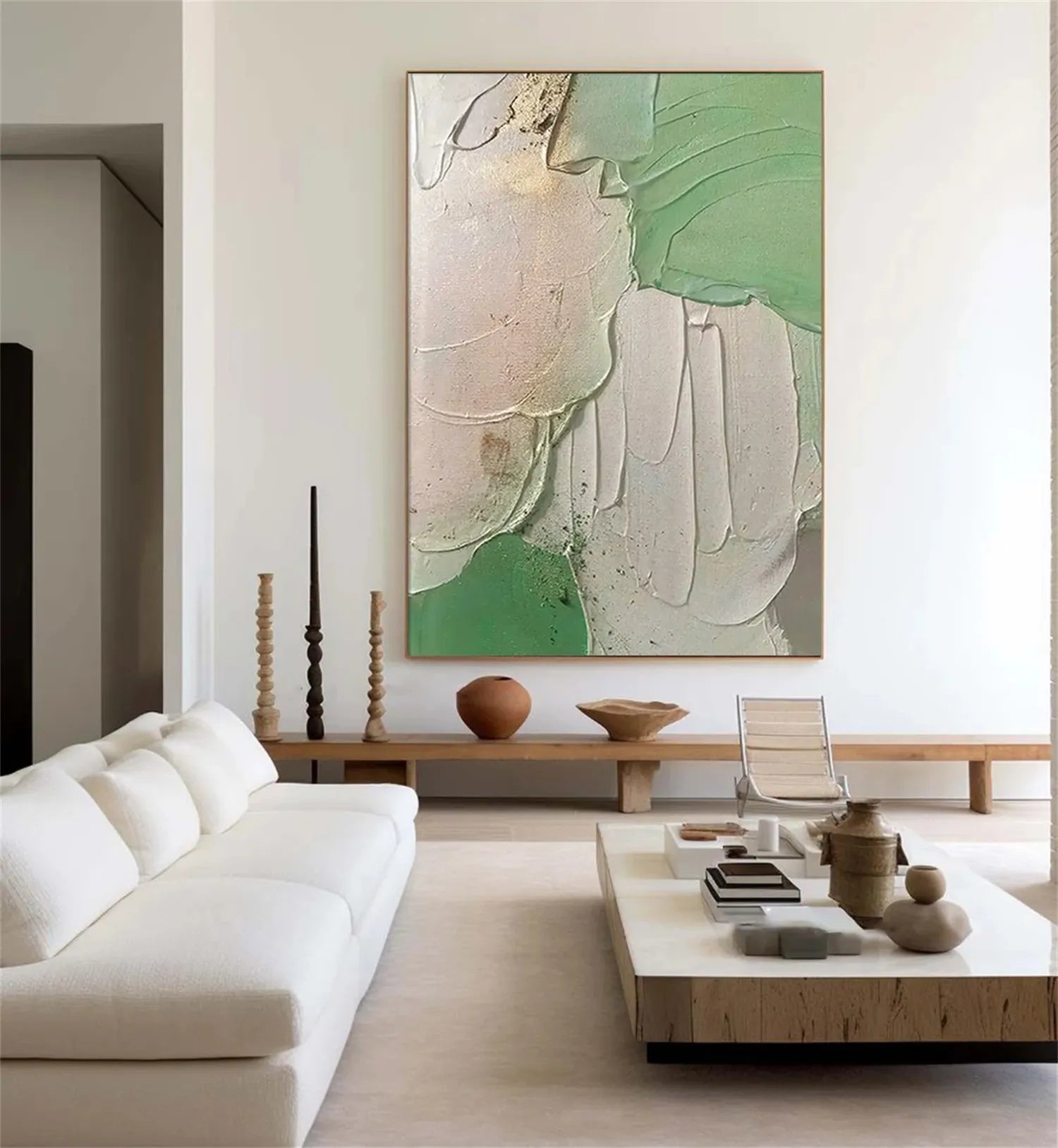 Blue & Green Abstract Wall Art Canvas Print #BG082 - Modern Home Decor for Living Room, Bedroom & Office