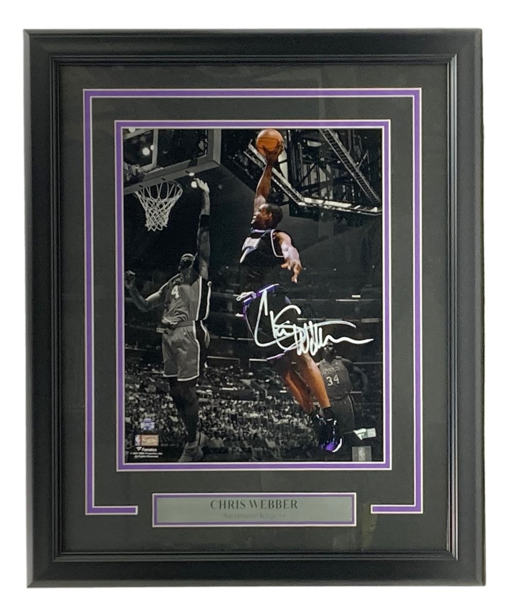 Chris Webber Autographed Framed 11x14 Sacramento Kings Photo - Officially Licensed NBA Memorabilia for Sports Fans & Collectors - Perfect for Man Cave, Sports Room Decor or Gift for Basketball Lovers