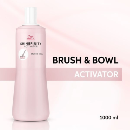 Wella Shinefinity Activator Brush & Bowl 2% 1L - Professional Hair Color Developer for Salon & Home Use - Perfect for Vibrant Hair Coloring & Toning