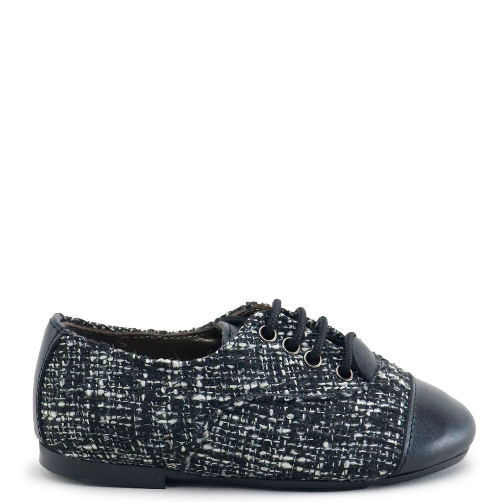 Black and White Tweed Captoe Oxford Shoes for Men - Classic Formal & Business Dress Shoes - Perfect for Office, Weddings, and Special Occasions