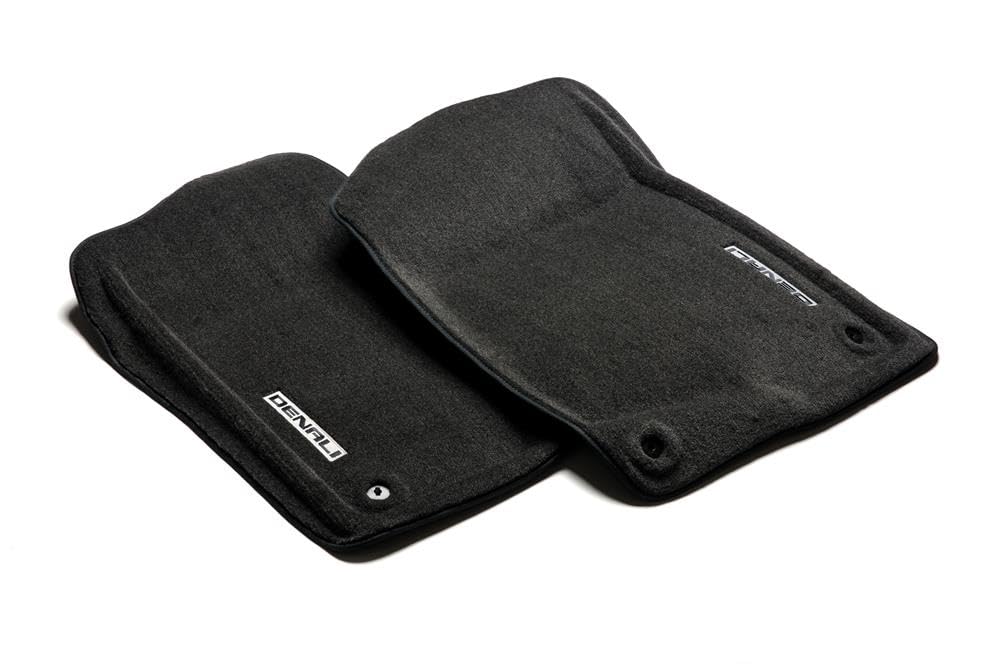 Premium GM Denali Logo Front Carpeted Floor Mats - Ebony Black All-Weather Protection for Chevrolet, GMC, Cadillac Trucks & SUVs | Perfect for Daily Commute, Road Trips & Off-Road Adventures