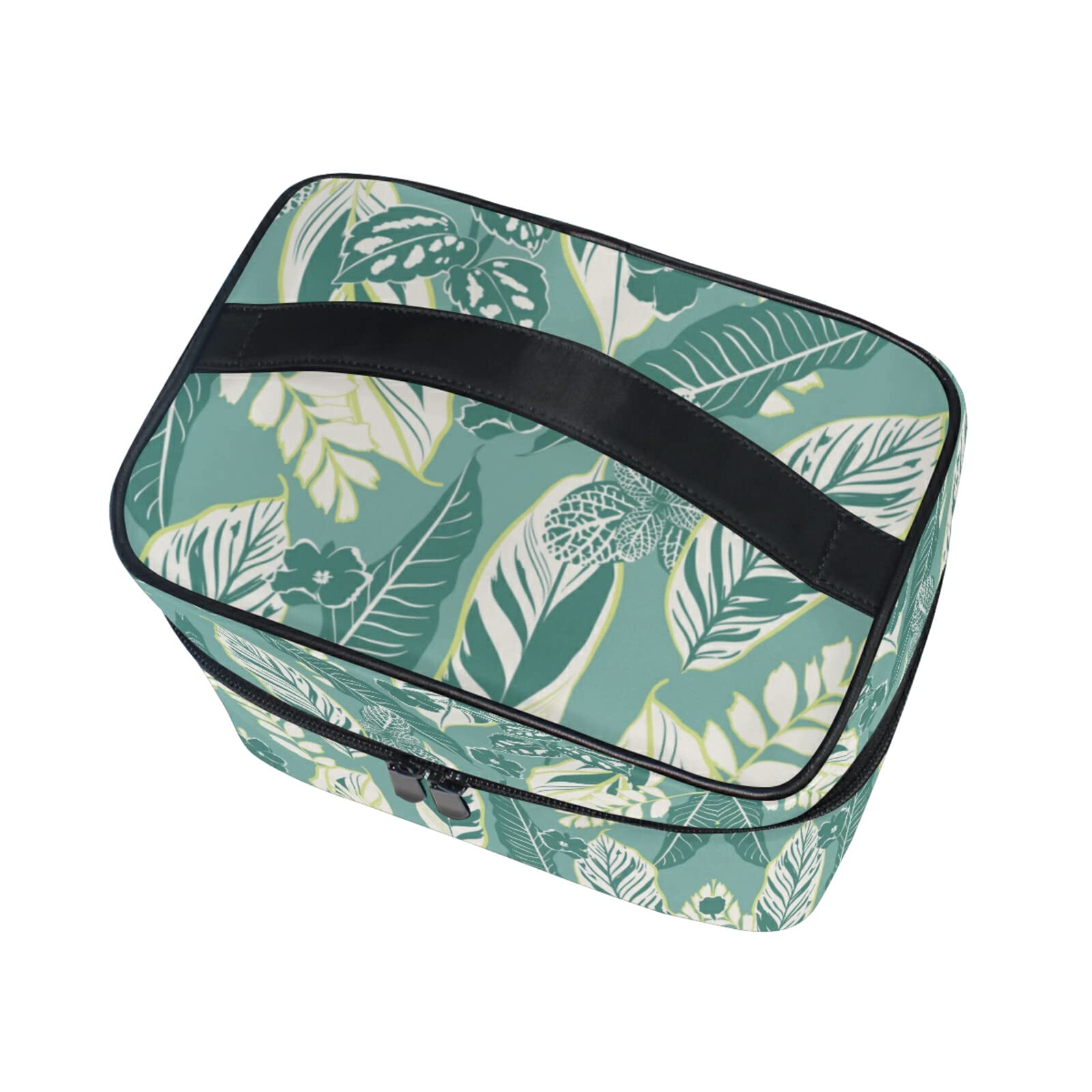 Eco-Friendly Leaf Print Cosmetic Bag - Waterproof Makeup Pouch & Toiletry Organizer for Women | Travel, Gym, Daily Essentials Storage