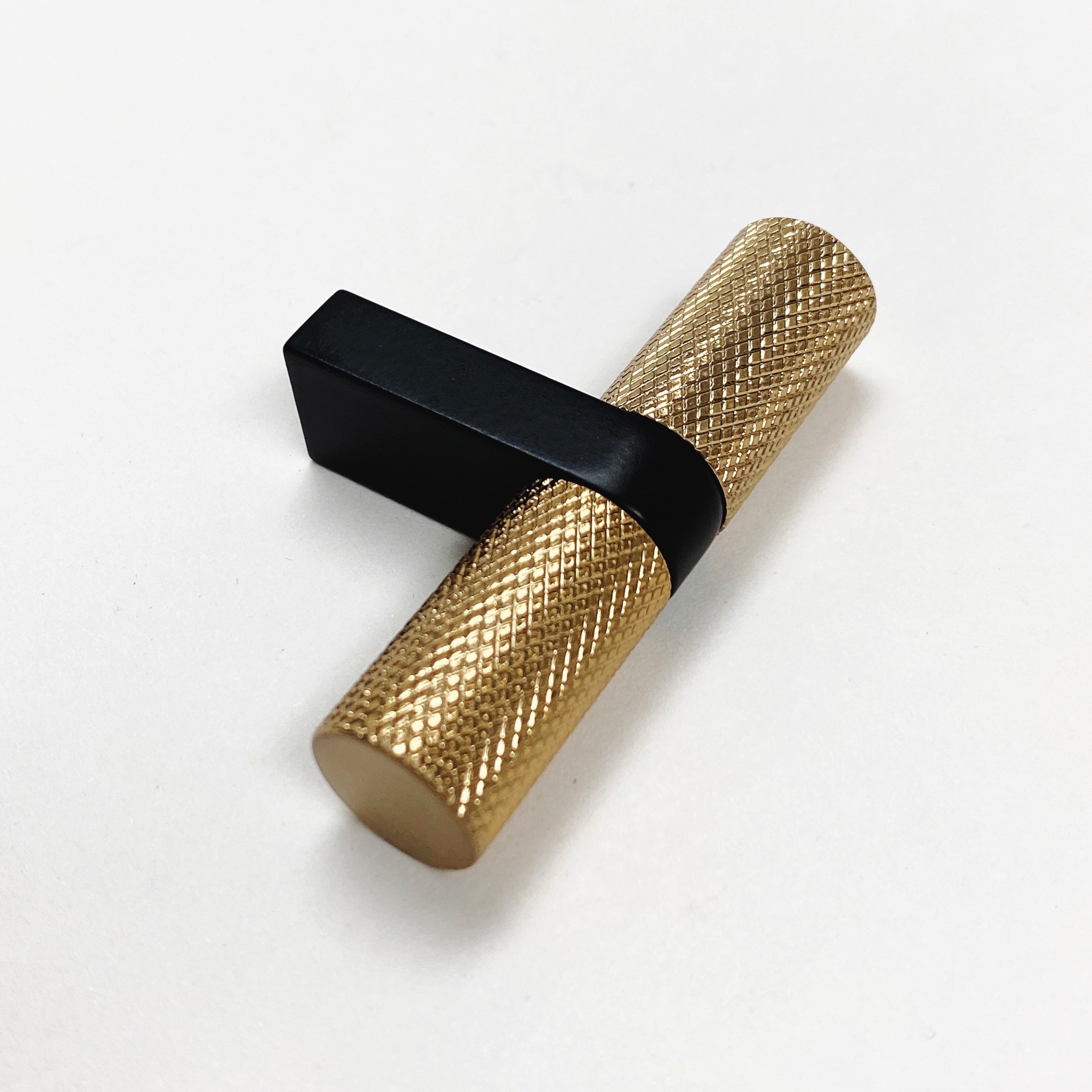 Knurled Select T Bar Champagne Bronze & Matte Black Cabinet Knobs and Pulls - Perfect for Kitchen, Bathroom, and Furniture Upgrades