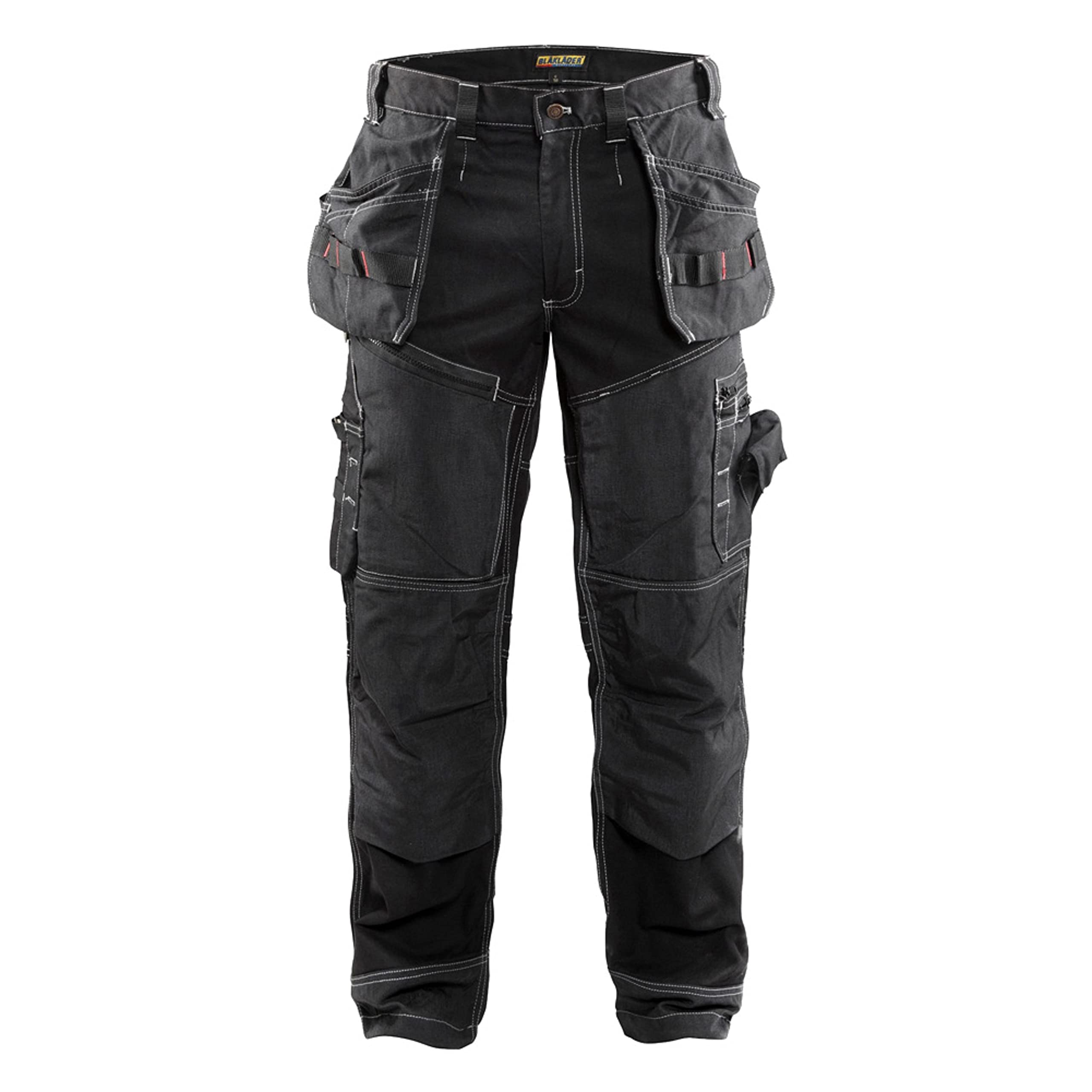 Blaklader X1600 Men's Durable Cotton Work Pants with Cordura Reinforced Pockets - Heavy Duty Construction Workwear for Carpenters, Electricians & Tradesmen