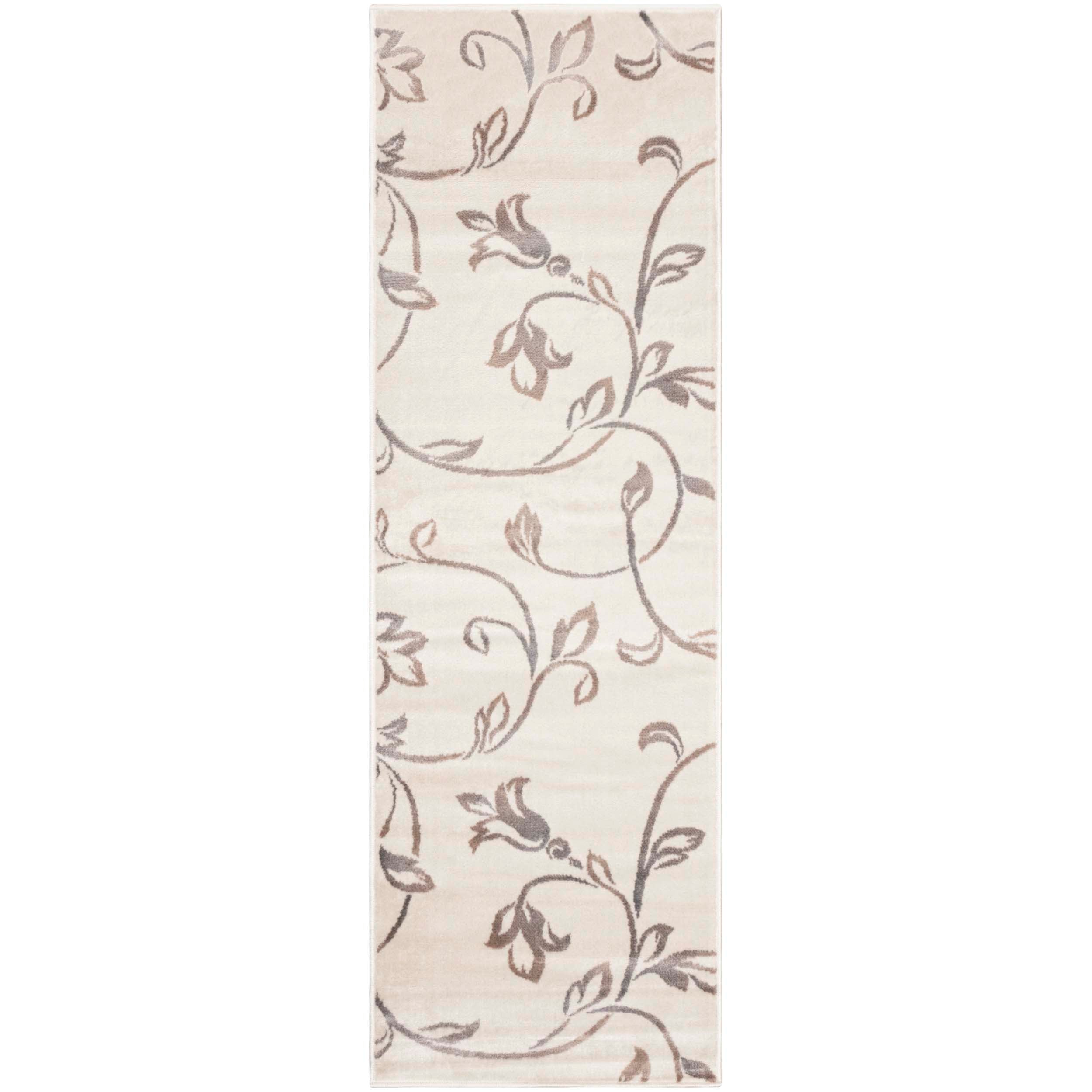 Vines Floral Scrolling Rustic Indoor Area Rug - Non-Slip Bohemian Decor Rug for Living Room, Bedroom, Nursery | Soft & Durable Home Decor