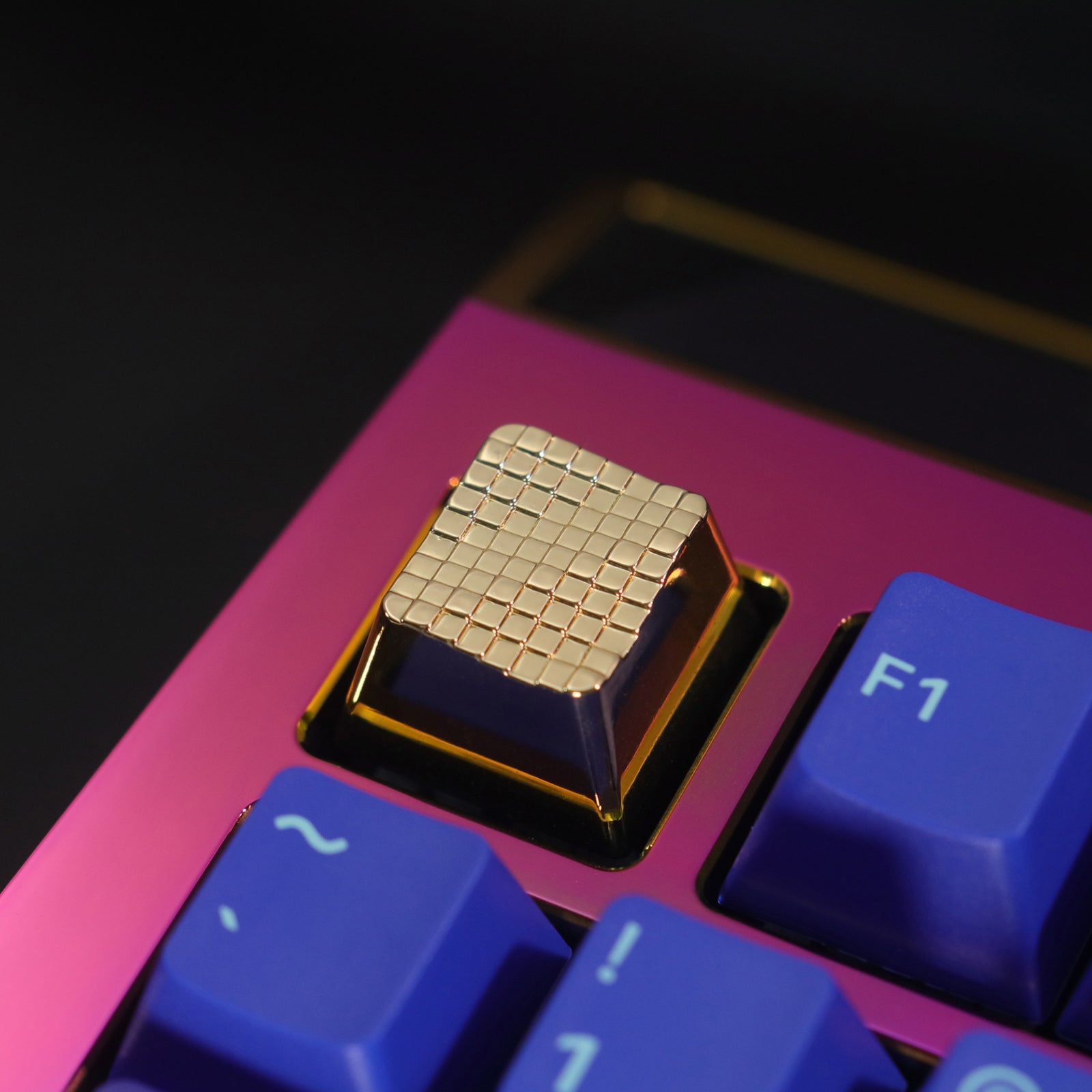 Matrix Water Droplet Pattern Art Keycaps - Illusion Color Plated Metal Keycaps for Mechanical Keyboards (Gaming, Typing, Custom Builds)