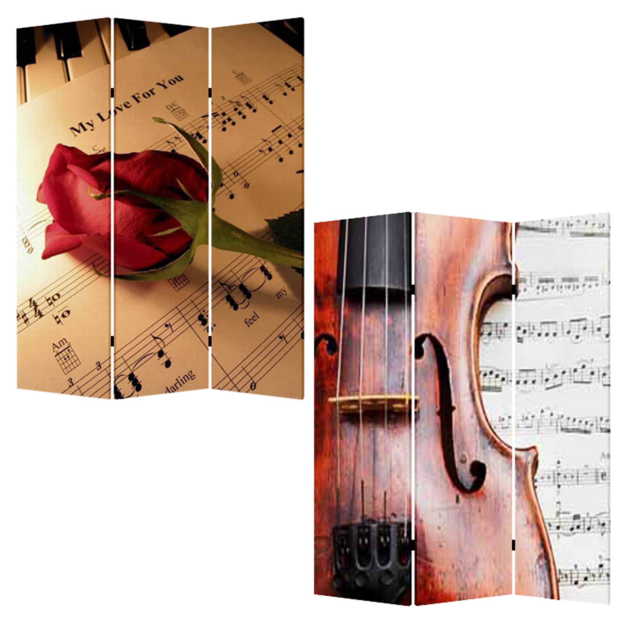Screen Gems Music Room Divider - 6-Foot Tall Folding Room Partition for Home, Office & Studio - Soundproof Privacy Screen with Decorative Panels - Perfect for Creating Separate Spaces in Bedrooms, Classrooms & Events
