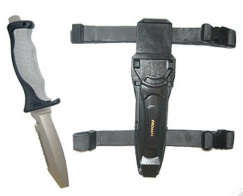 Blunt Tip Titanium Scuba Diving Knife - Corrosion-Resistant Dive Knife with Non-Slip Grip for Underwater Safety | Perfect for Scuba Diving, Snorkeling & Water Sports