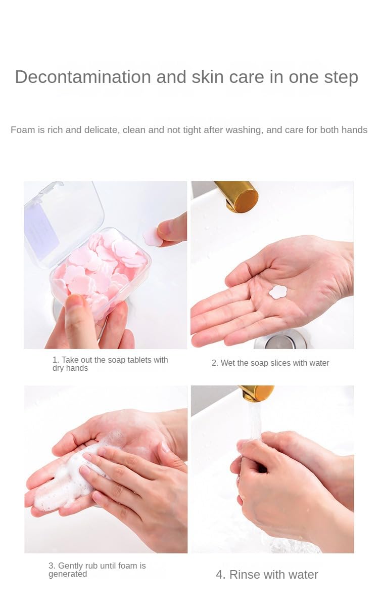 Portable Mini Soap Slices for Hand Washing - Travel Friendly, Moisturizing & Hygienic with Dust Cover - Perfect for Camping, Travel, and Outdoor Activities (Pack of 1)