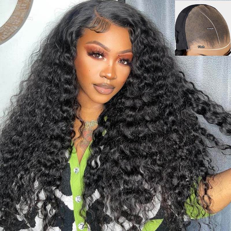 Eullair PartingMax Glueless Wig - 9x6 Lace Front Human Hair Wig with Deep Wave, Bleached Knots & Pre-Plucked Hairline - Ready to Wear for Daily Use, Parties & Special Occasions