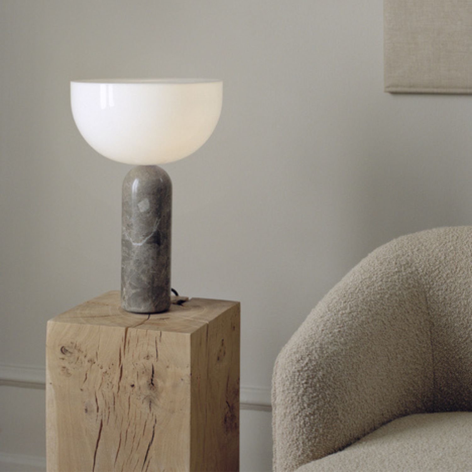 Modern Kizu Table Lamp in Gris du Marais - Minimalist Bedside & Living Room Lighting for Home Decor