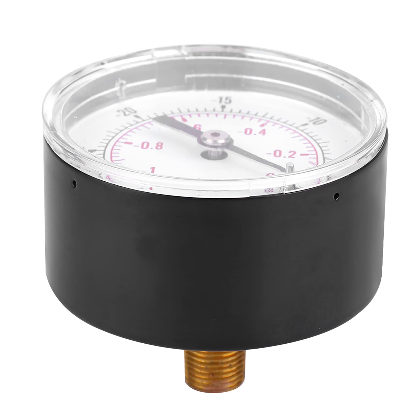 1/8 BSPT Back Connection Vacuum Gauge with Clear Transparent Cover - Accurate Pressure Measurement for Air, Water, Oil & Gas - Ideal for HVAC, Automotive & Industrial Applications