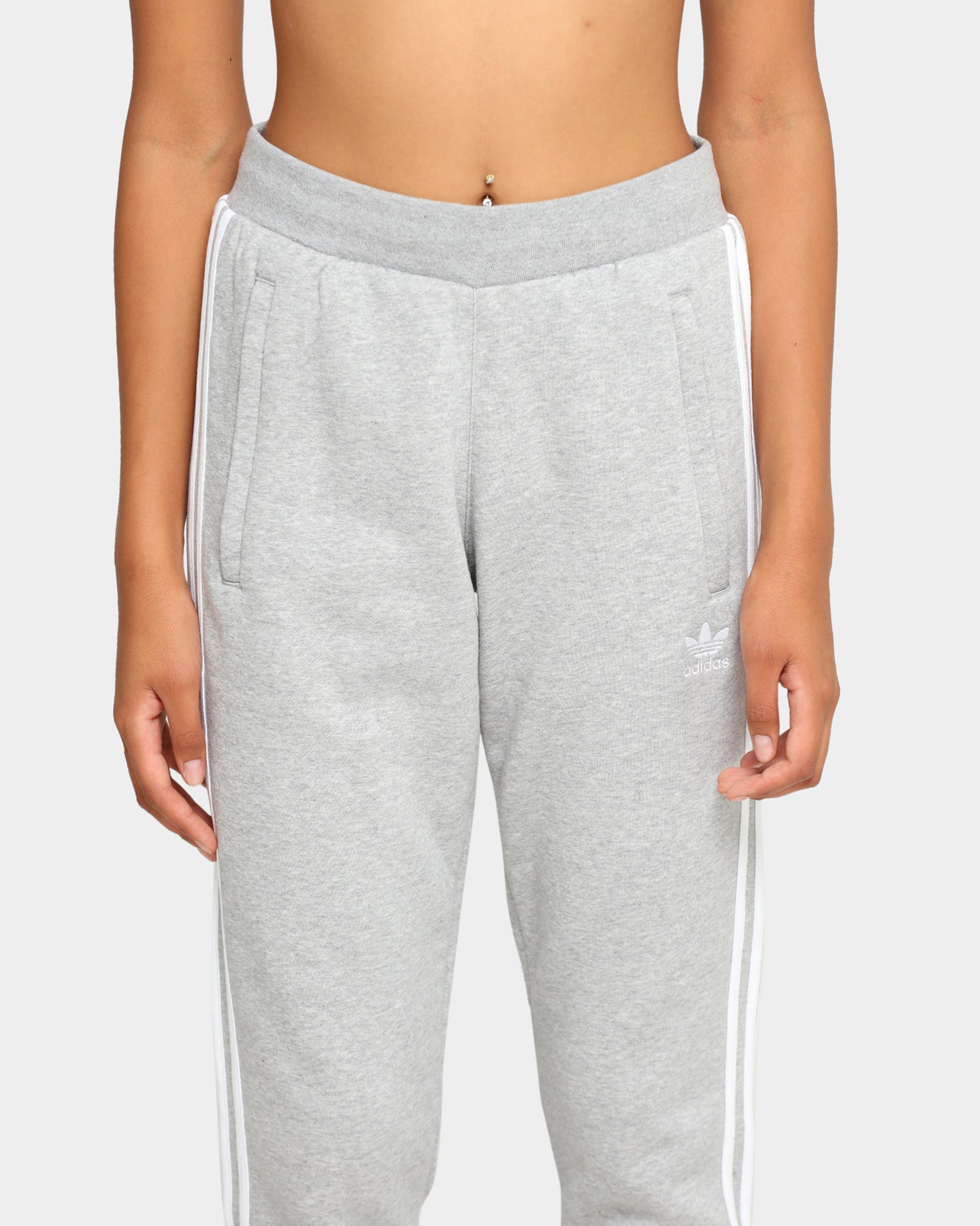 Adidas 3 Stripes Jogger Pants for Men - Grey Heather Sweatpants for Running, Gym & Casual Wear