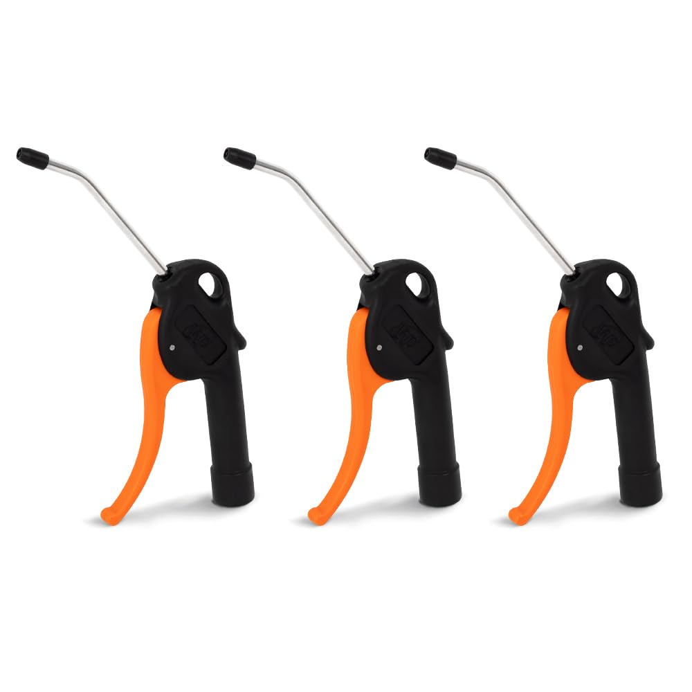 High-Pressure Air Blow Gun with 3 Rubber Tips, 1/4