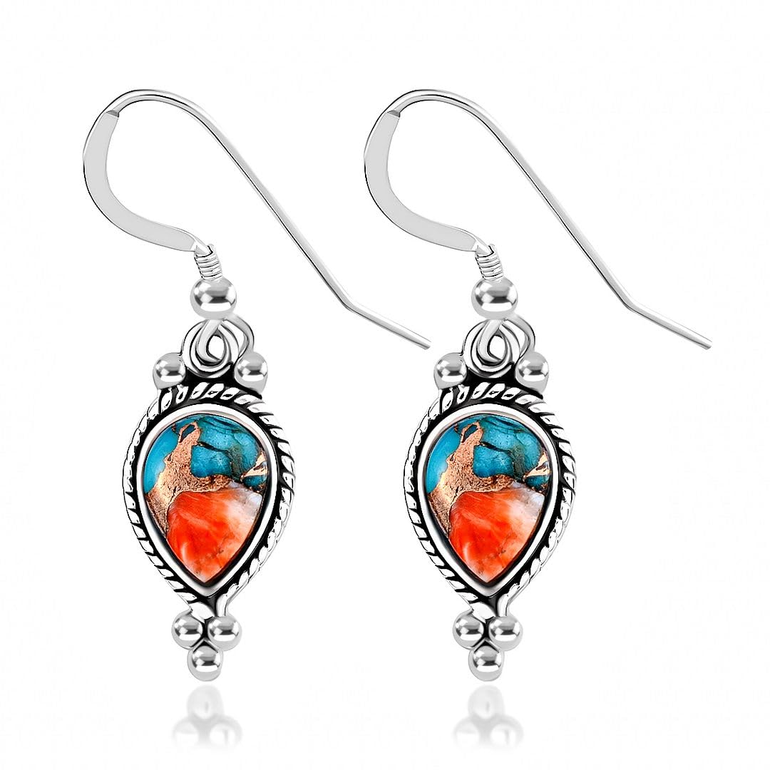 925 Sterling Silver Turquoise Drop Dangle Earrings for Women - Boho Western Jewelry, Birthday Gift for Her, Perfect for Casual Wear & Special Occasions