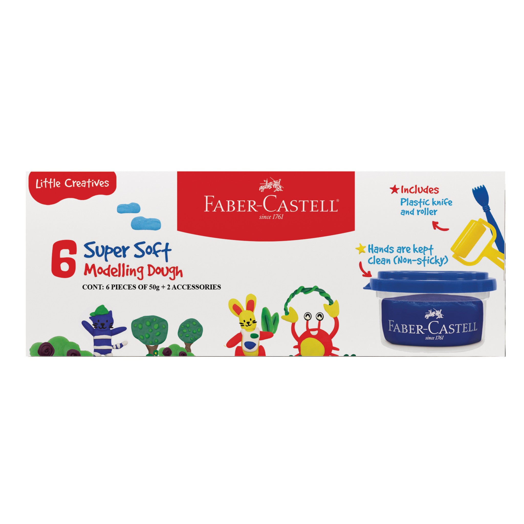 Little Creatives 6 Pack Super Soft Non-Toxic Modeling Dough for Kids - Safe & Vibrant Colors for Creative Play, Arts & Crafts, Sensory Development & Early Learning Activities