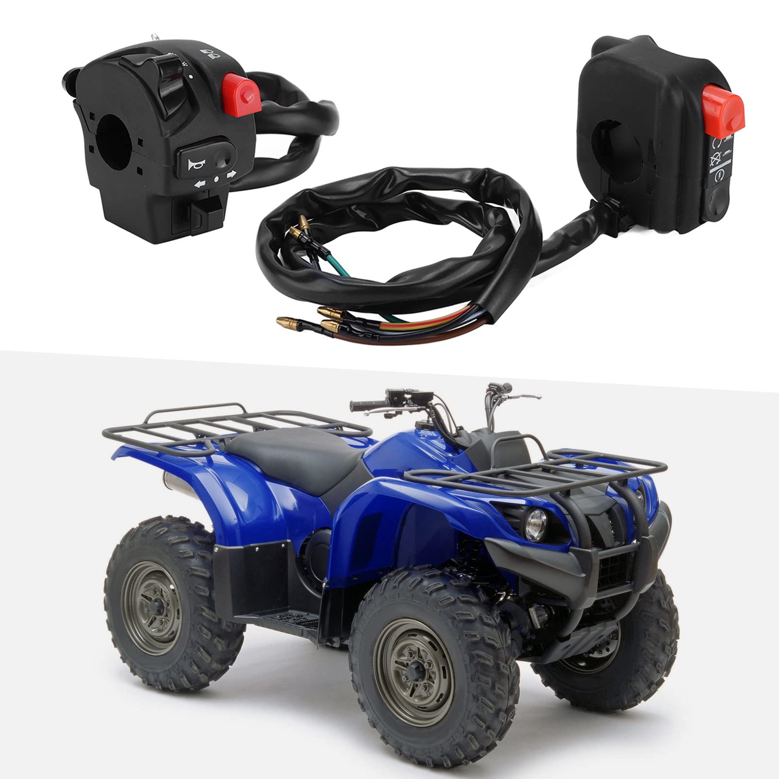 22mm Motorcycle Handlebar Switch for Horn & Turn Signal - Left/Right Control for Electric Start & Fog Light - Perfect for Off-Road & Commuting
