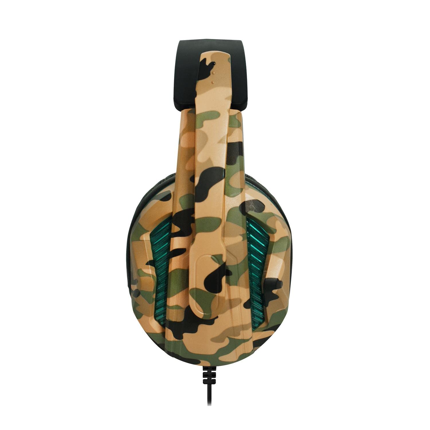 Vybe LED Gaming Headset with Camouflage Design - Compatible with PlayStation, Xbox & PC - Wired Over-Ear Headphones with Adjustable Boom Mic & AUX-in Support - Perfect for FPS, Streaming & Multiplayer Gaming