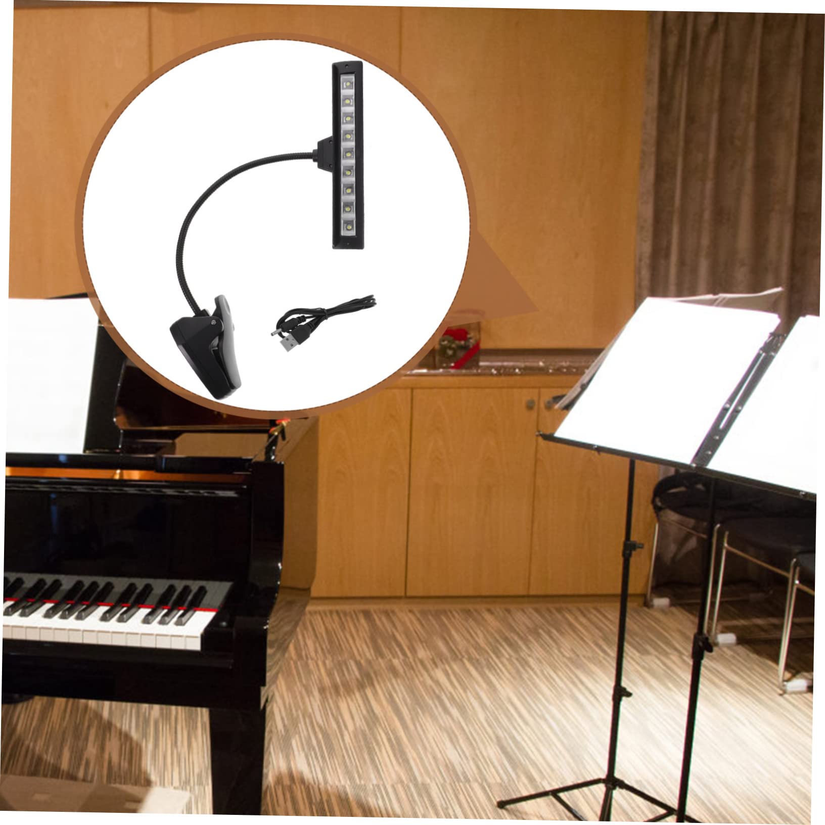 Rechargeable LED Music Stand Light - Clip On Piano Lamp with Adjustable Brightness, Portable Desk Lamp for Musicians, Students & Reading | Perfect for Orchestra, Practice Rooms & Nighttime Use