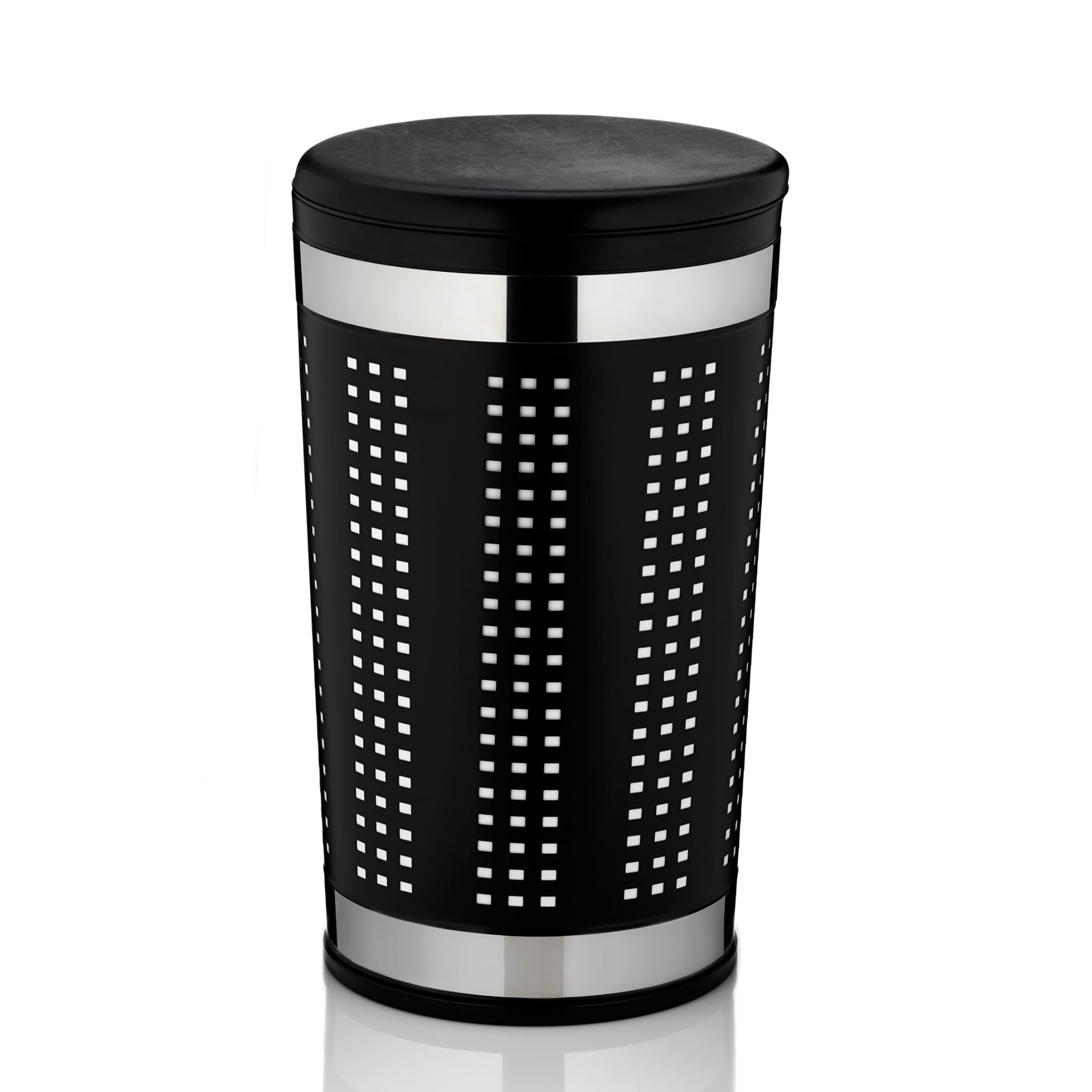 Kela 21818 Kera Seat Laundry Holder - Black | Durable Laundry Basket for Bathroom, Bedroom & Closet Organization | Space-Saving Storage Solution for Towels, Clothes & Linens
