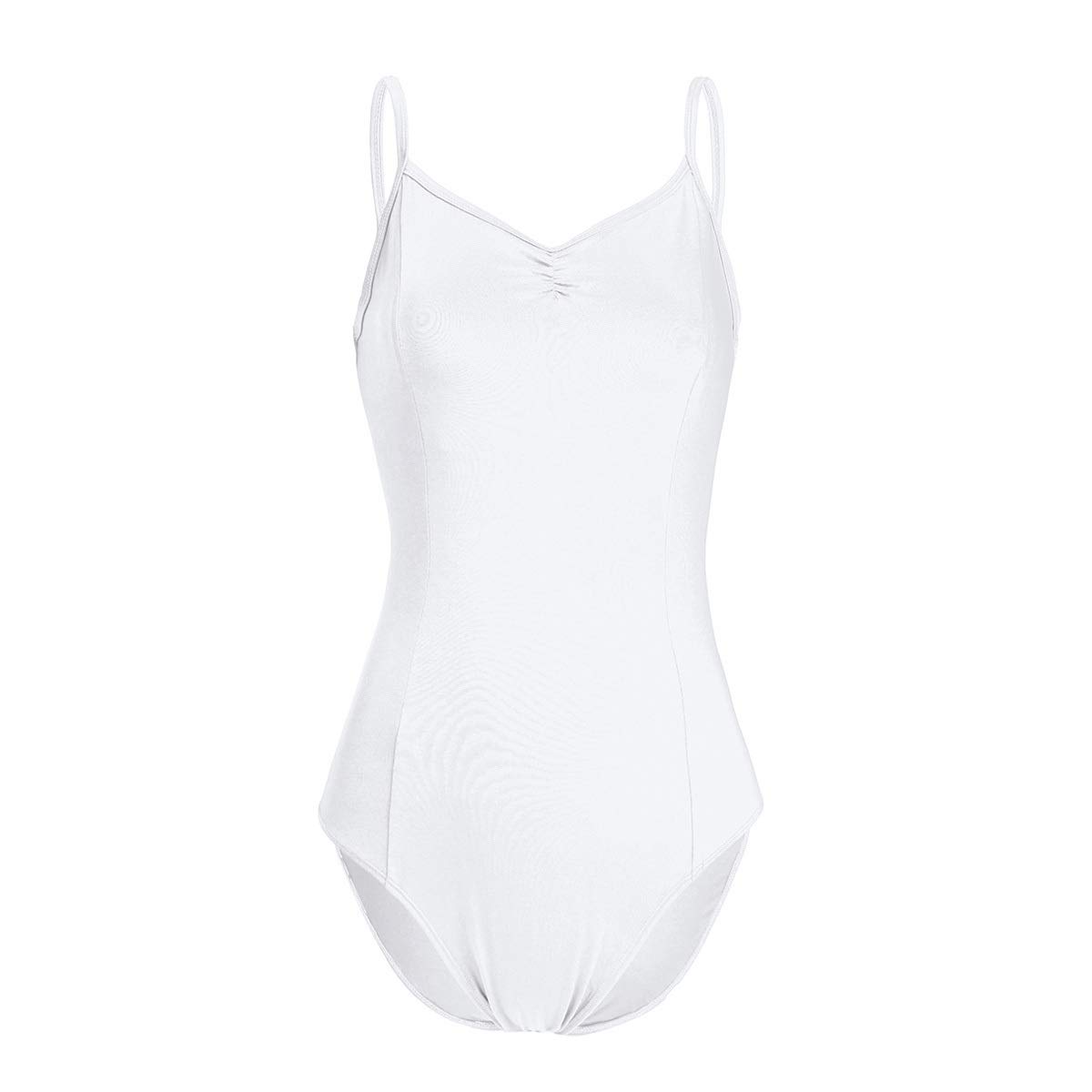 Women's Camisole Spaghetti Strap Built-in Shelf Bra Ballet Dance Leotard - Seamless Gymnastic Bodysuit for Yoga, Workout & Performance
