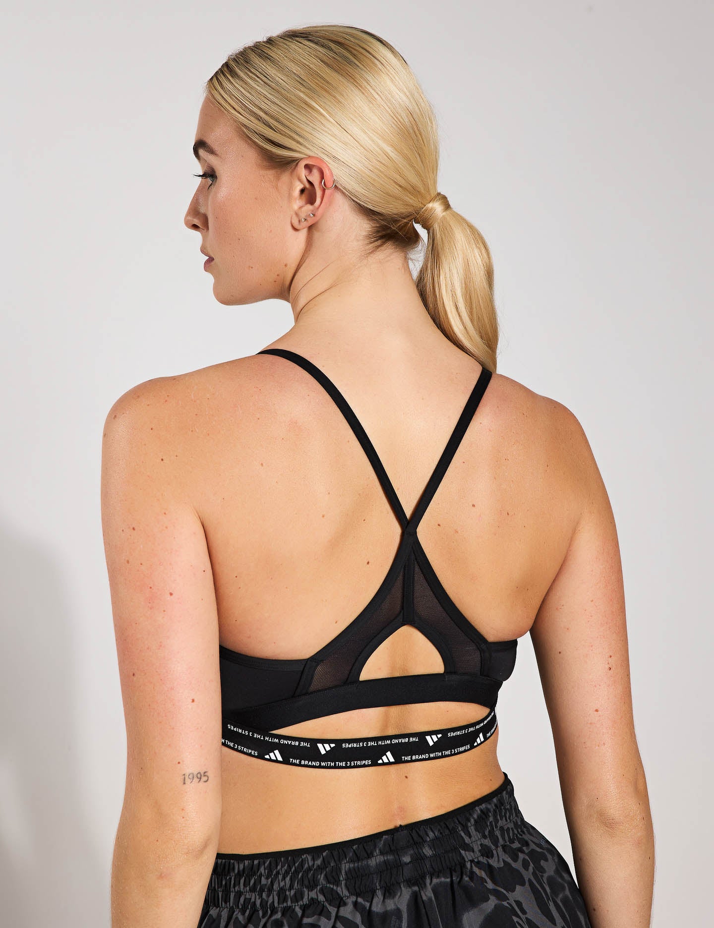 Aeroreact Training 3 Stripes Sports Bra for Women - Black | High Support Workout Top for Running, Yoga & Gym