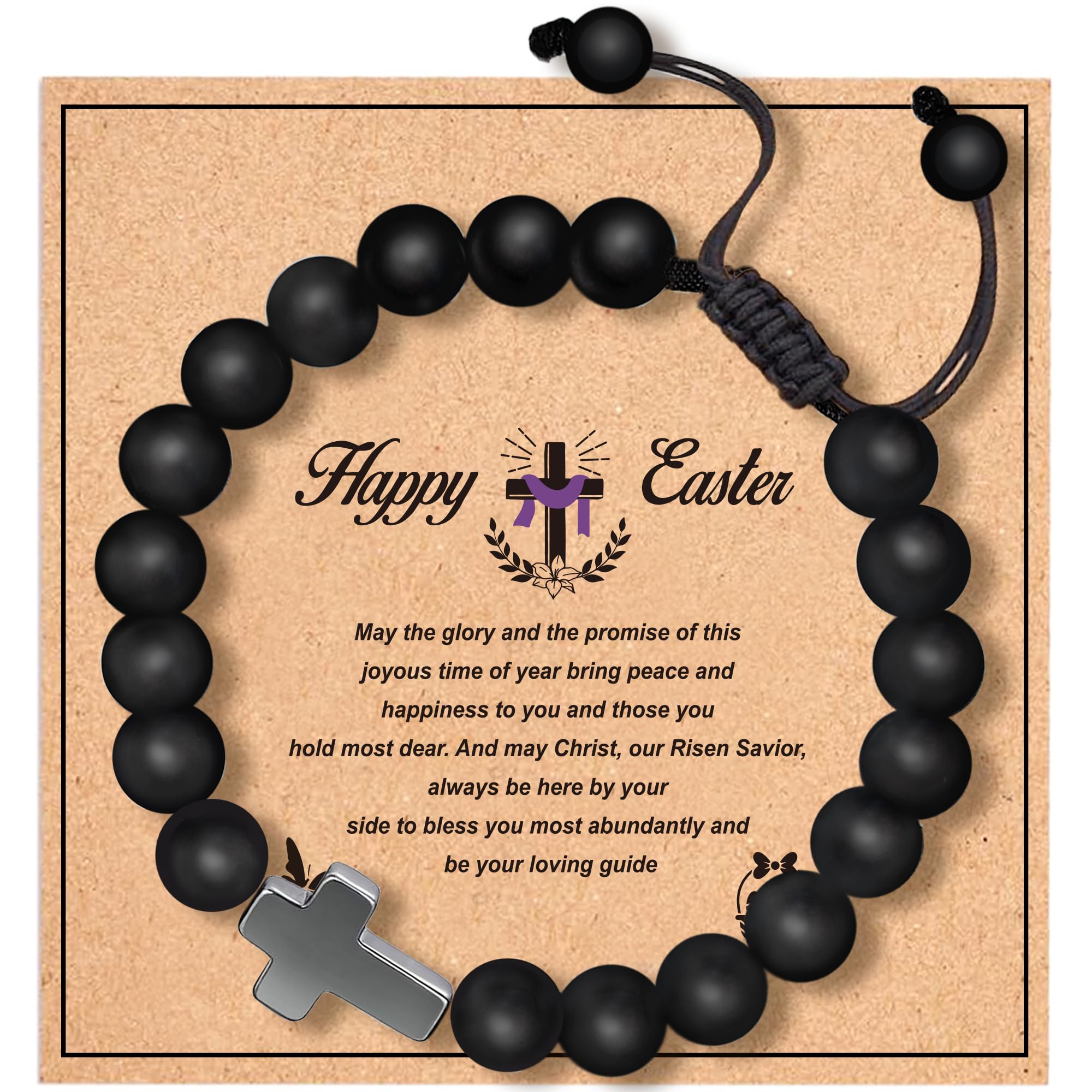 Easter Basket Stuffers Cross Bracelets for Kids, Teens, Boys, Girls, Adults, Women & Men - Religious Christian Gifts for Easter Celebrations, Church Events & Daily Faith Inspiration