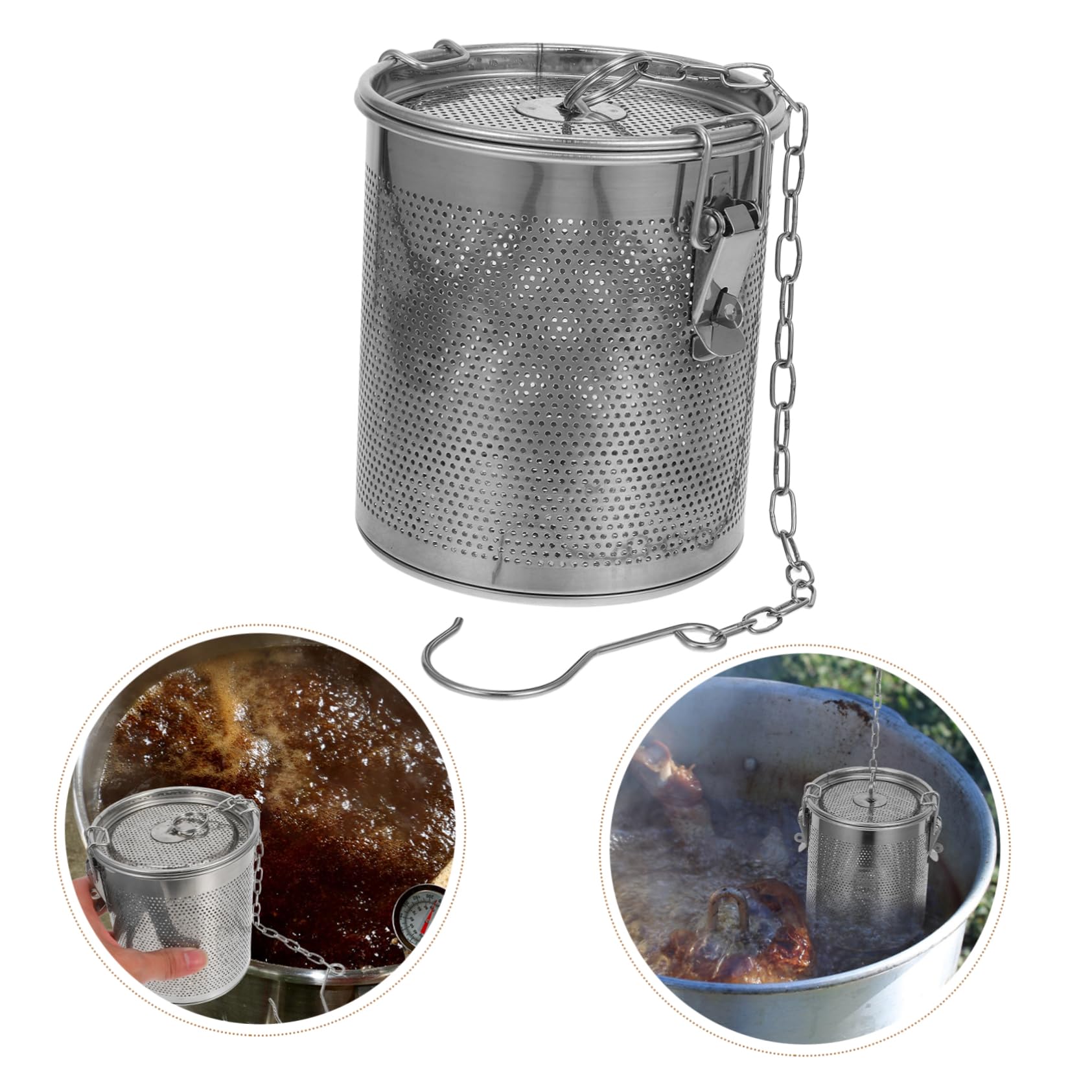 1pc Stainless Steel Spice Strainer Basket - Fine Mesh Brine Filter for Cooking, Canning & Pickling - Perfect for Herbs, Spices & Homemade Brine Solutions
