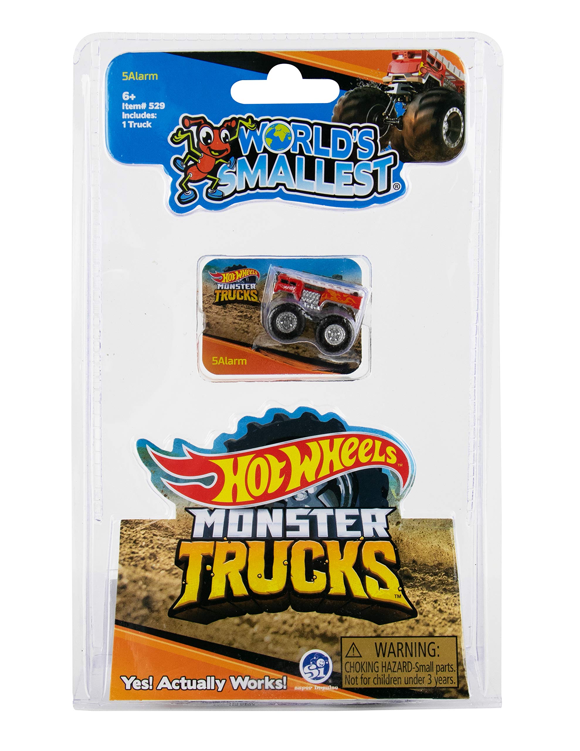 World's Smallest Hot Wheels Monster Trucks Series 2 - Miniature Die-Cast Toy Car Collection (Blue, 529) - Perfect for Kids' Playtime, Collectors & Gift Giving