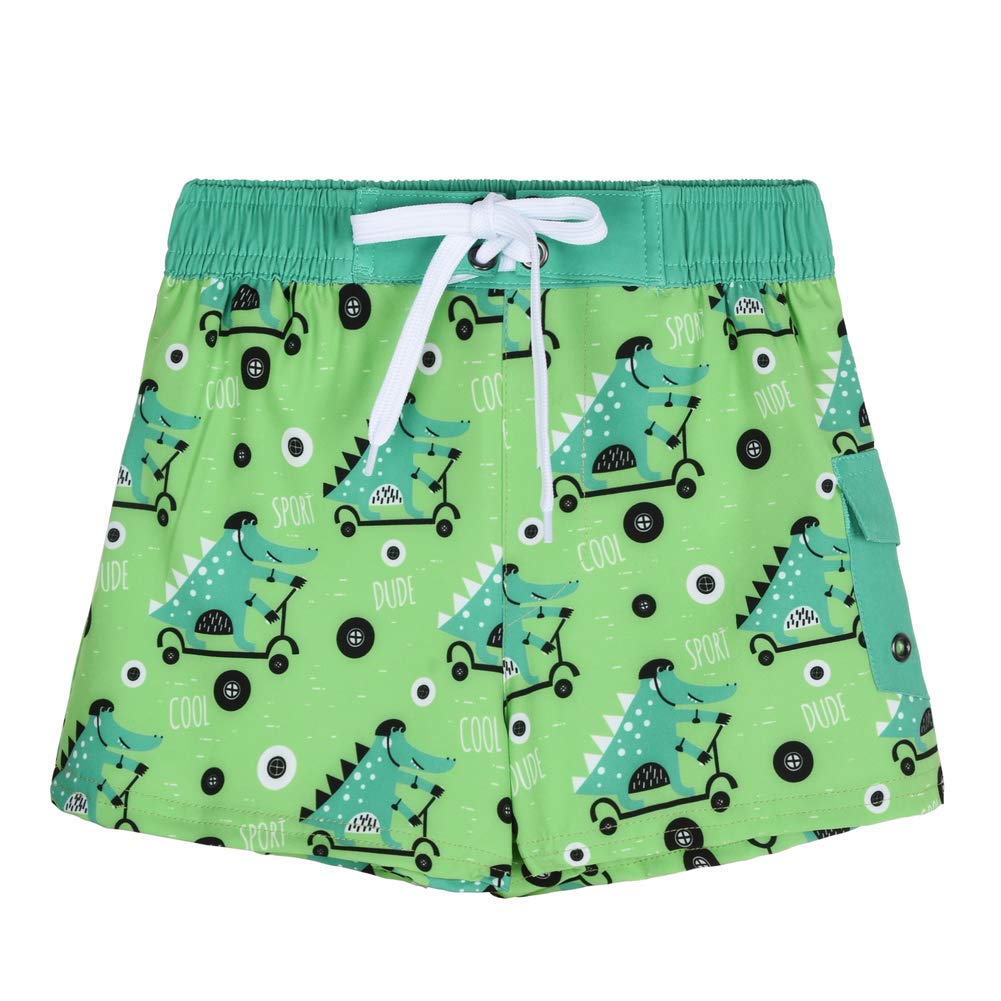 Nonwe Boys Quick Dry Swim Shorts with Soft Drawstring, Printed Cargo Pockets, Lightweight Pool Trunks for Beach, Pool, and Water Sports