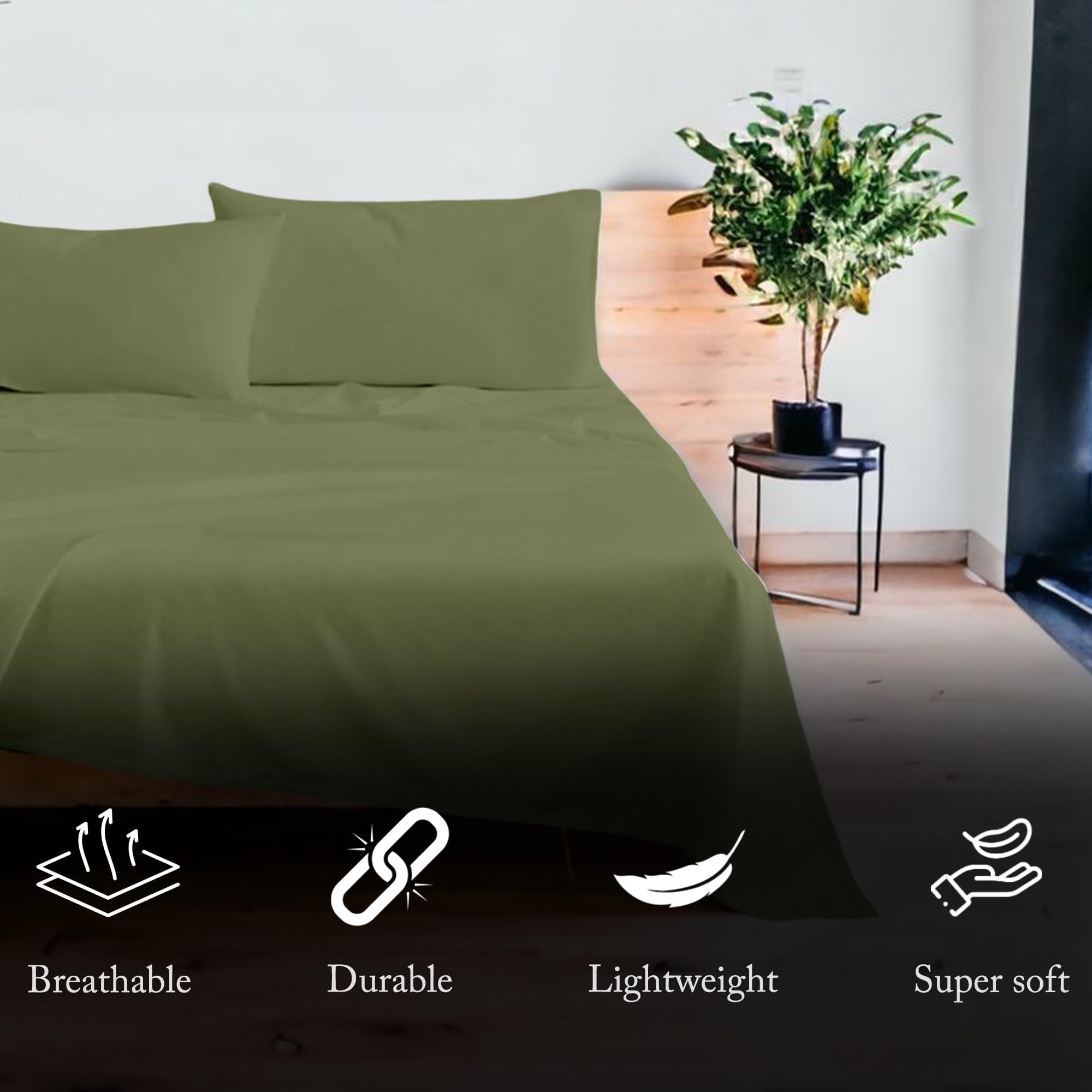Luxury 1000 Thread Count Egyptian Cotton King Size Sheet Set - 4 Piece Bedding with 17