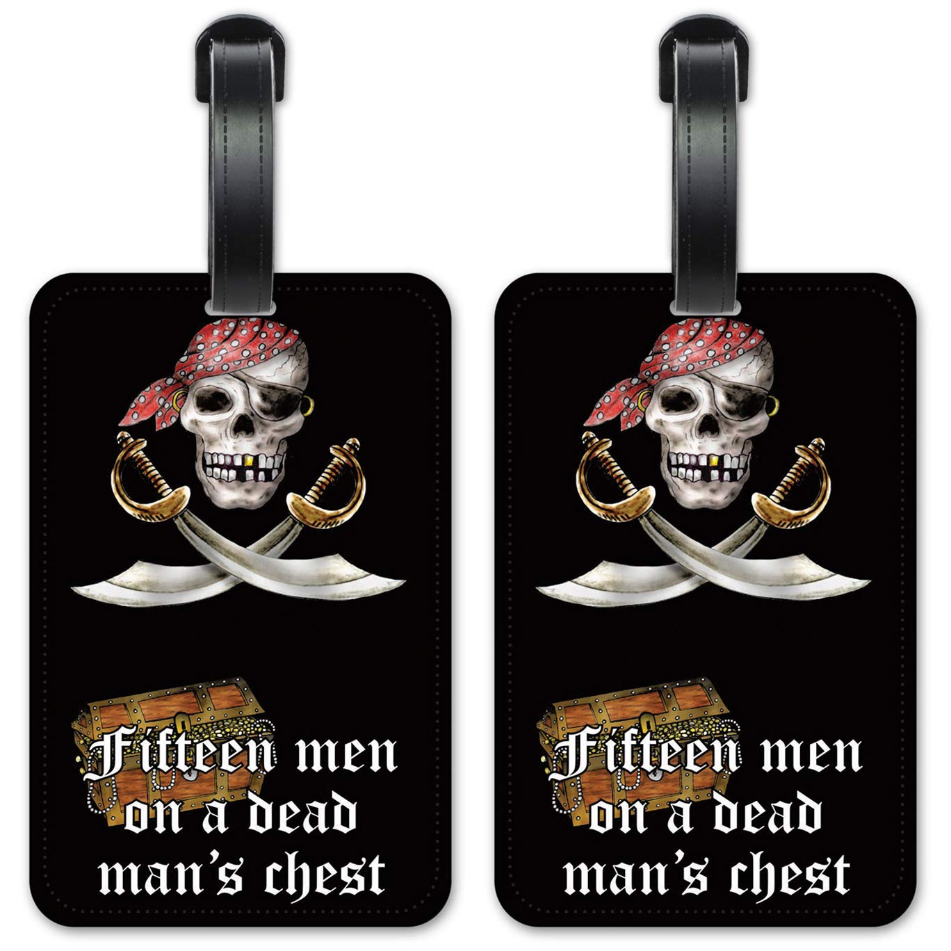 Dead Man's Chest Luggage ID Tags - Set of 2 Waterproof Suitcase Identification Cards for Travel - Perfect for Airports, Cruises & Lost Baggage Protection