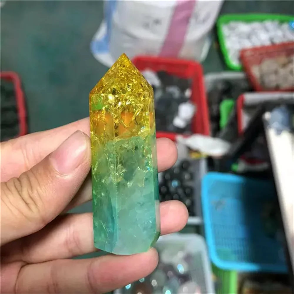 Wholesale Natural Quartz Tower Stones - Aura Yellow Green Healing Crystals for Energy, Meditation & Home Decor - Perfect for Feng Shui, Reiki & Spiritual Gifts