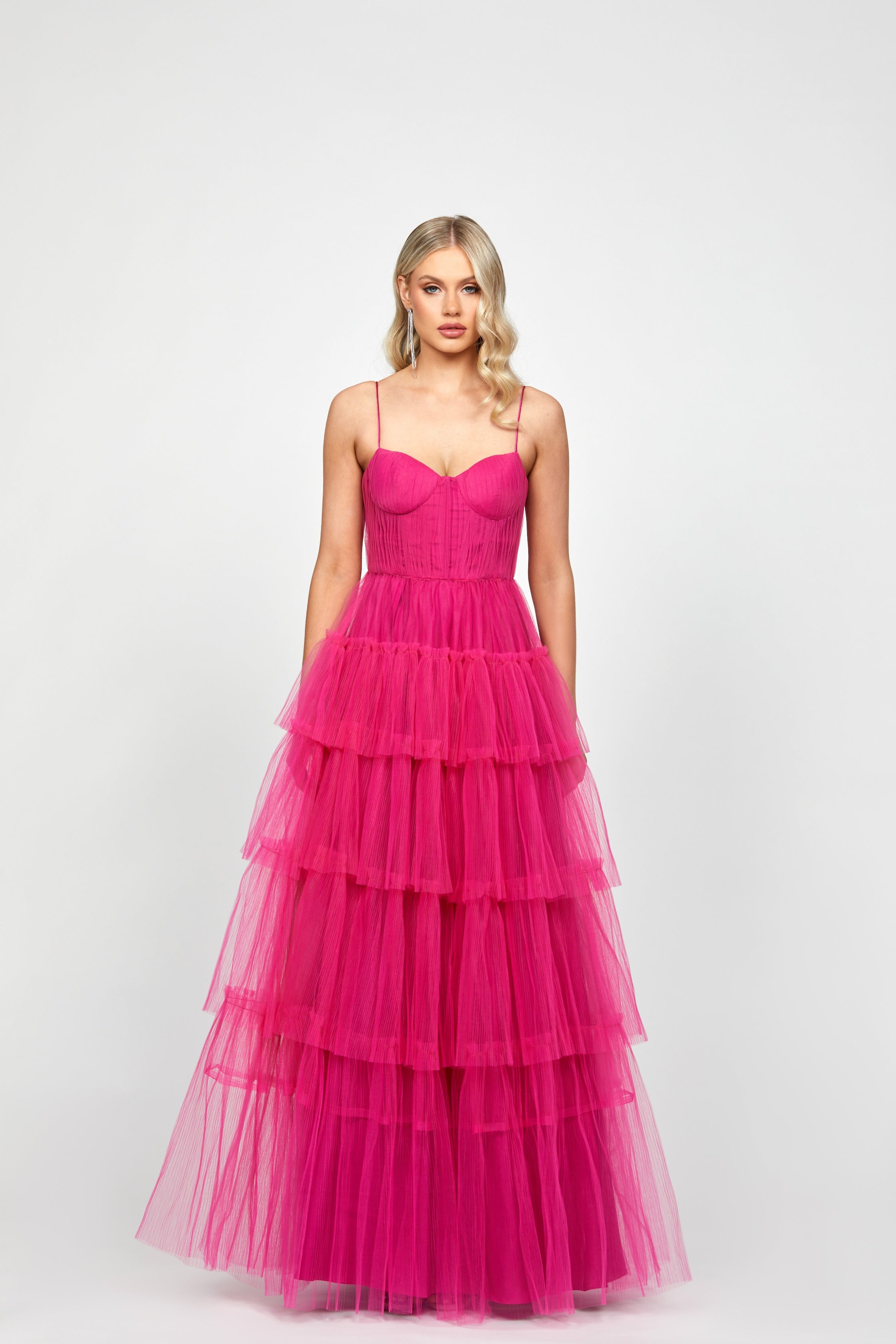 Elegant Kiana Pleated Tiered Ball Gown for Prom, Wedding & Special Occasions - Perfect for Formal Dances, Evening Events & Photo Shoots
