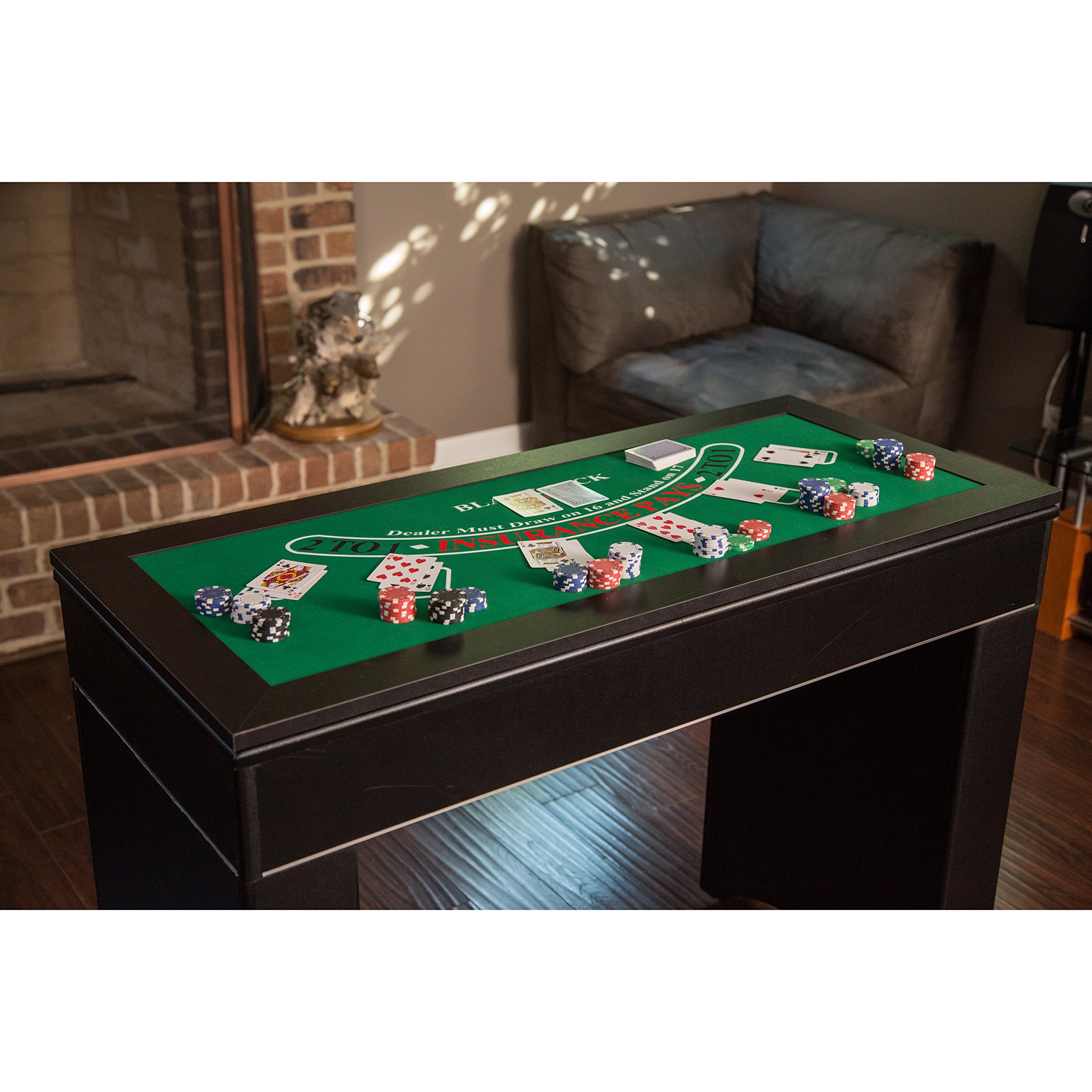Hathaway Classic Monte Carlo 4-in-1 Casino Game Table Set - Craps, Roulette, Blackjack & Poker Table Top with Complete Accessories | Perfect for Game Nights, Parties & Home Entertainment