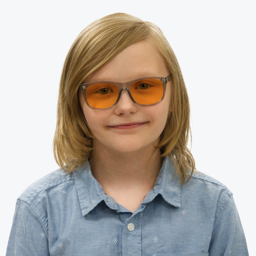 SunDown Kids Blue Light Blocking Glasses for Kids - Pearl Grey Reading Glasses | Reduce Eye Strain for Screen Time & Night Reading