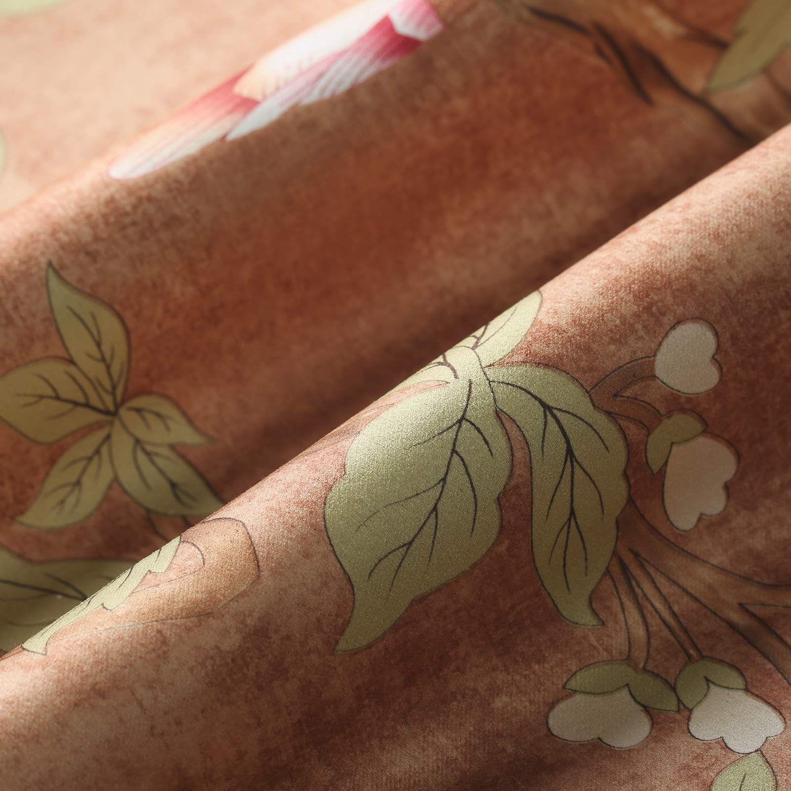 VOGOL 106 Inch Thermal Insulated Floral Print Curtains - Blackout Window Drapes for Bedroom & Living Room (2 Panels) | Perfect for Sliding Doors & Large Windows - Creates Cozy & Elegant Atmosphere