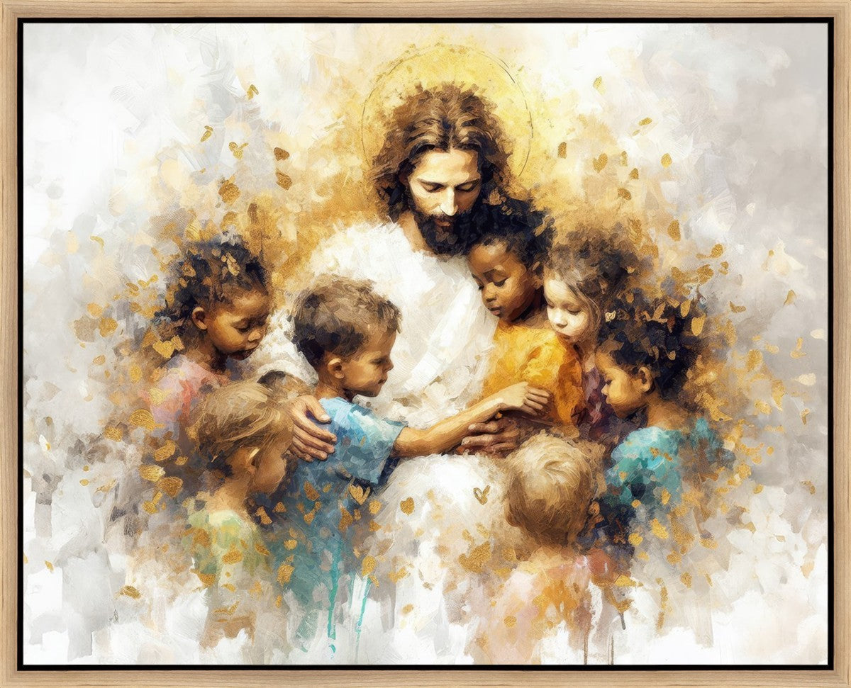 Become Like Little Children Gallery Wrap Canvas Art - Inspirational Christian Wall Decor for Home, Church & Nursery - Perfect for Living Room, Bedroom & Sunday School Decorations