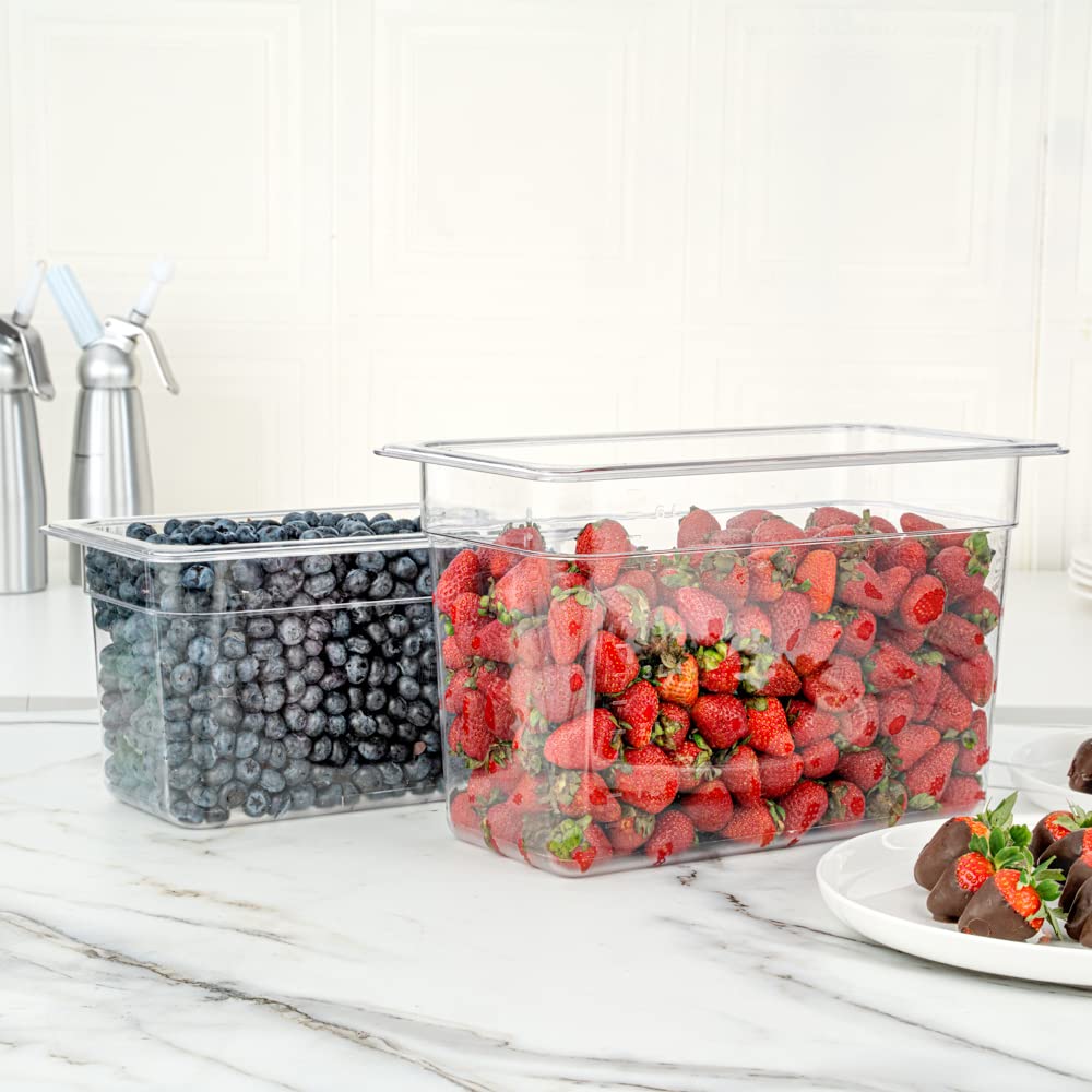 Met Lux 1/3 Size Food Storage Containers - 10 Pack 8-Inch Deep Rectangle Proofing Boxes with Graduated Measurements | Clear BPA-Free Plastic Food Grade Containers | Dishwasher Safe (Lids Sold Separately) | Perfect for Baking, Meal Prep & Leftovers Storage