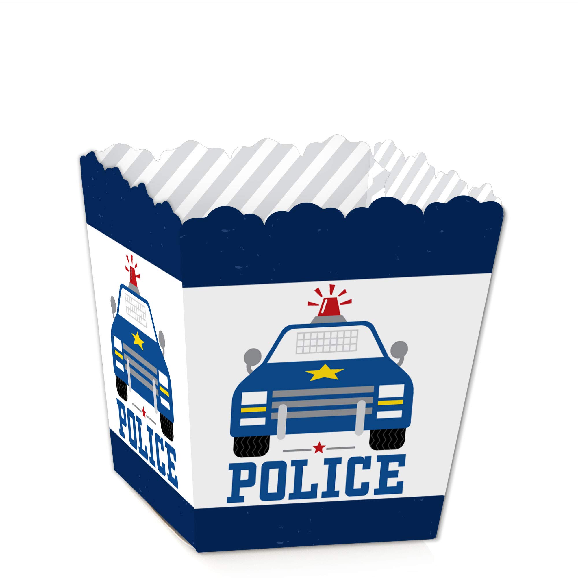 Police Party Favor Boxes - Set of 12 for Cop Birthday & Baby Shower Treats