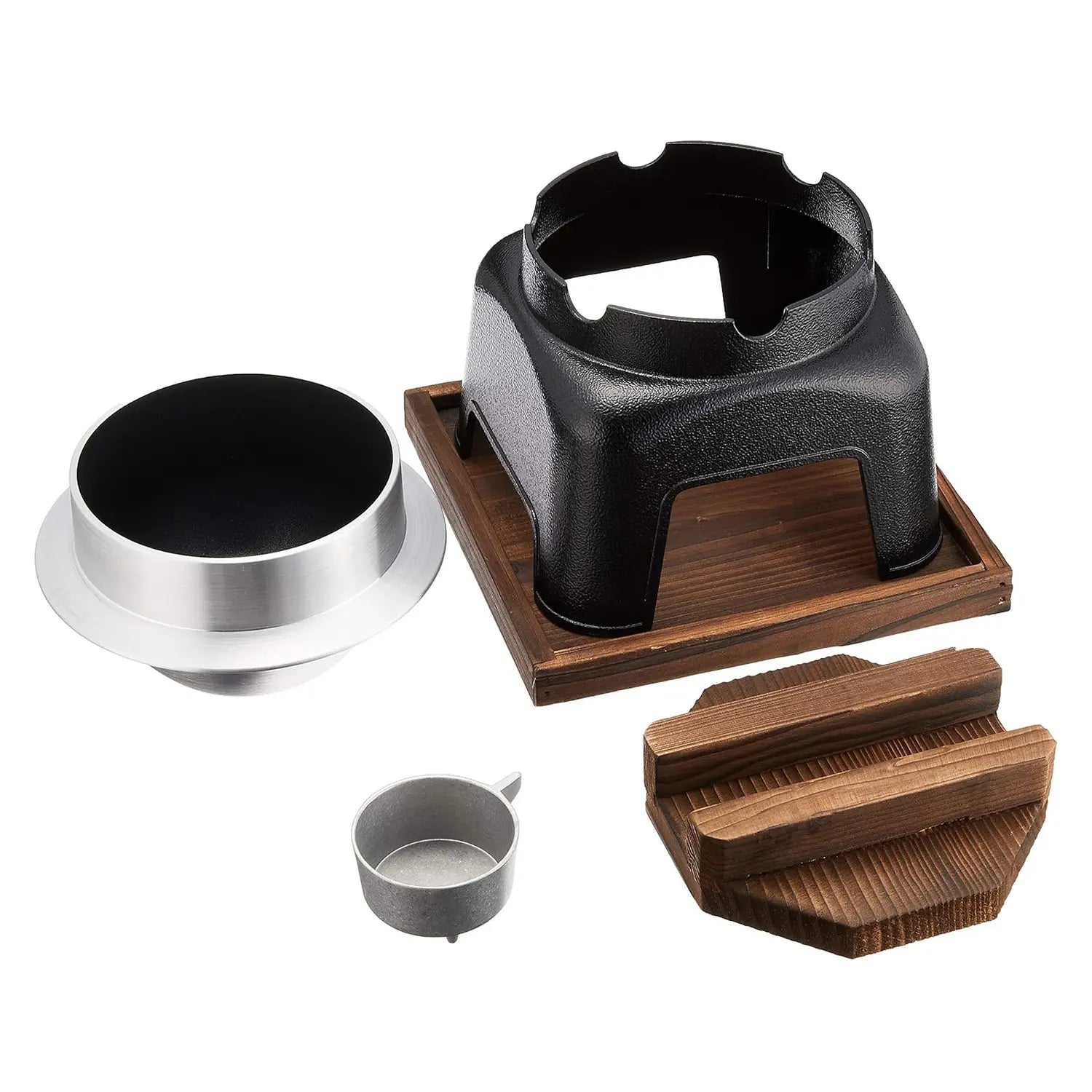 Premium MIN Aluminum Kamameshi Rice Pot Set - Black | Japanese Traditional Rice Cooking Pot for Stovetop & Serving | Perfect for Home Dining, Gifts & Japanese Cuisine Lovers