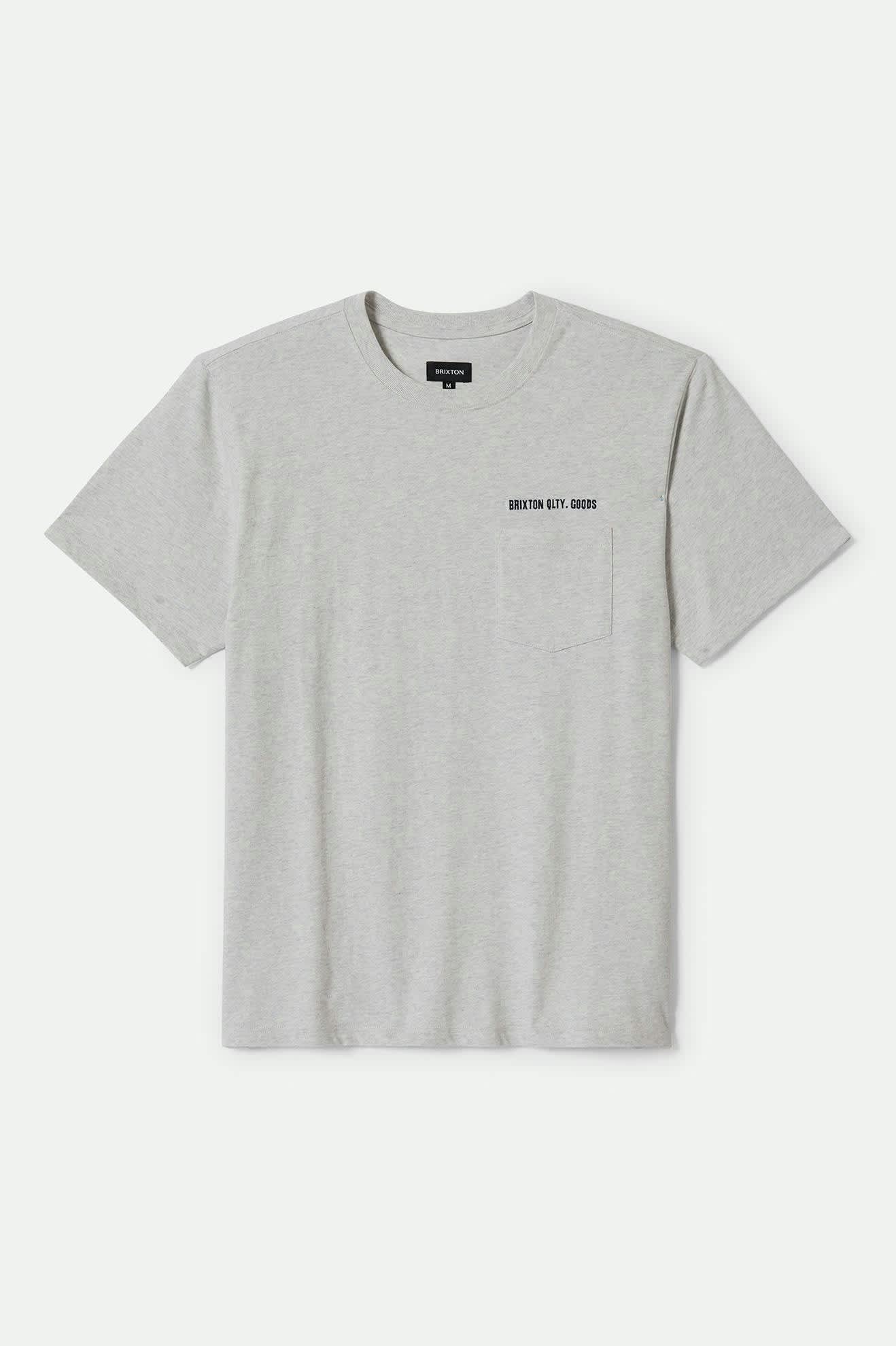 Premium Embroidered Heavyweight Pocket T-Shirt for Men - Soft Heather Grey Ash Cotton Tee - Perfect for Casual Wear, Street Style & Everyday Comfort